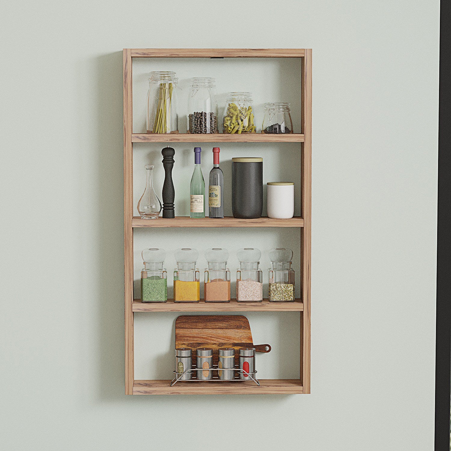 Prateleira de parede em pinho atlântico – 43,2 cm x 80 cm x 9 cm – pinho atlântico – painel de partículas