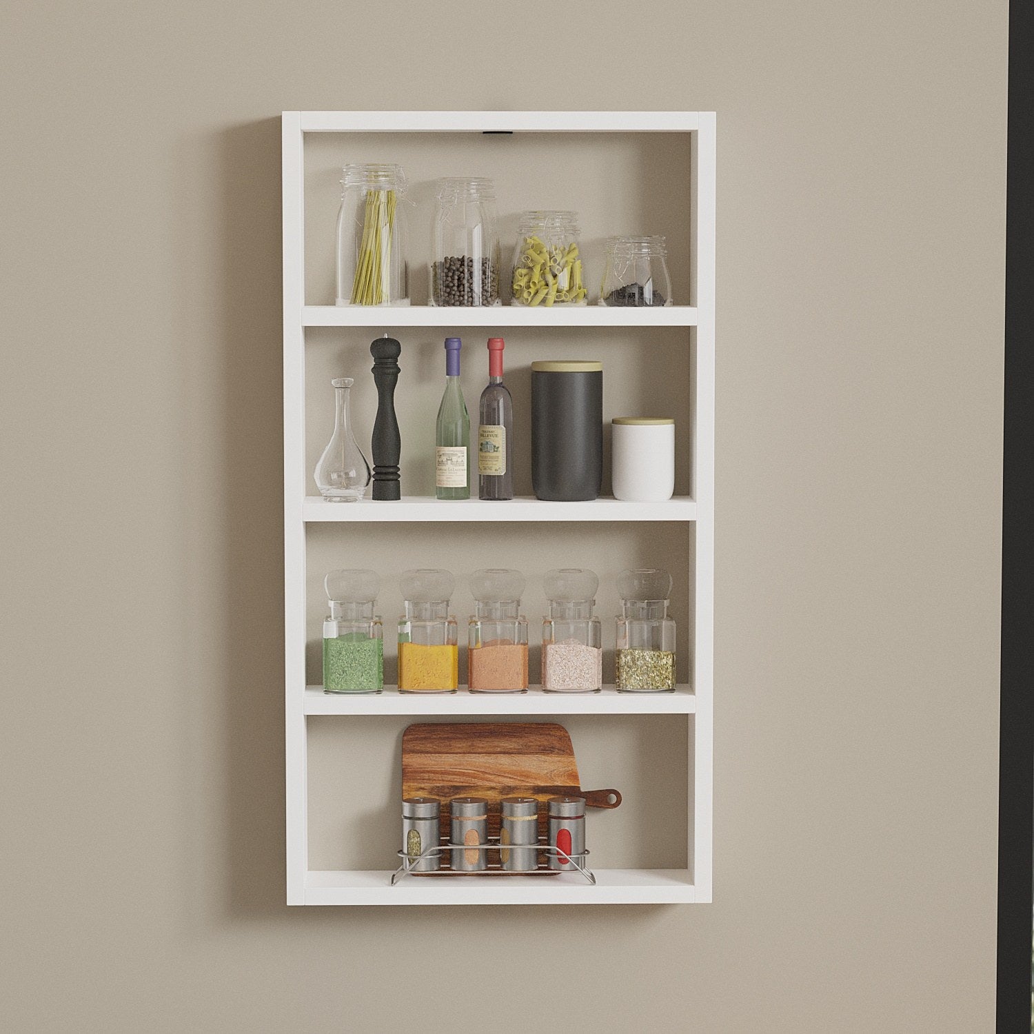 Prateleira de parede – 43.2cm x 80cm x 9cm – Branco – Painéis de partículas revestidos a melamina