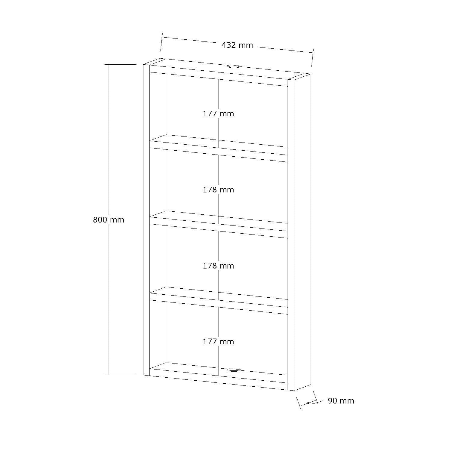 Prateleira de parede – 43.2cm x 80cm x 9cm – Branco – Painéis de partículas revestidos a melamina