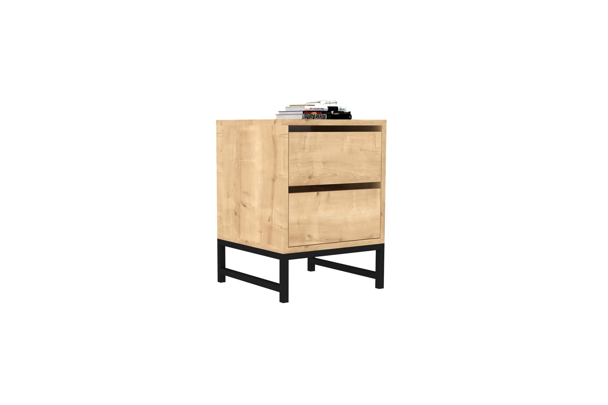 Mesa de cabeceira – 40 cm x 55 cm x 40 cm – Preto – Metal e Painéis de Partículas