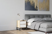 Mesa de cabeceira – 40 cm x 55 cm x 40 cm – Safira e Branco – Painel de partículas