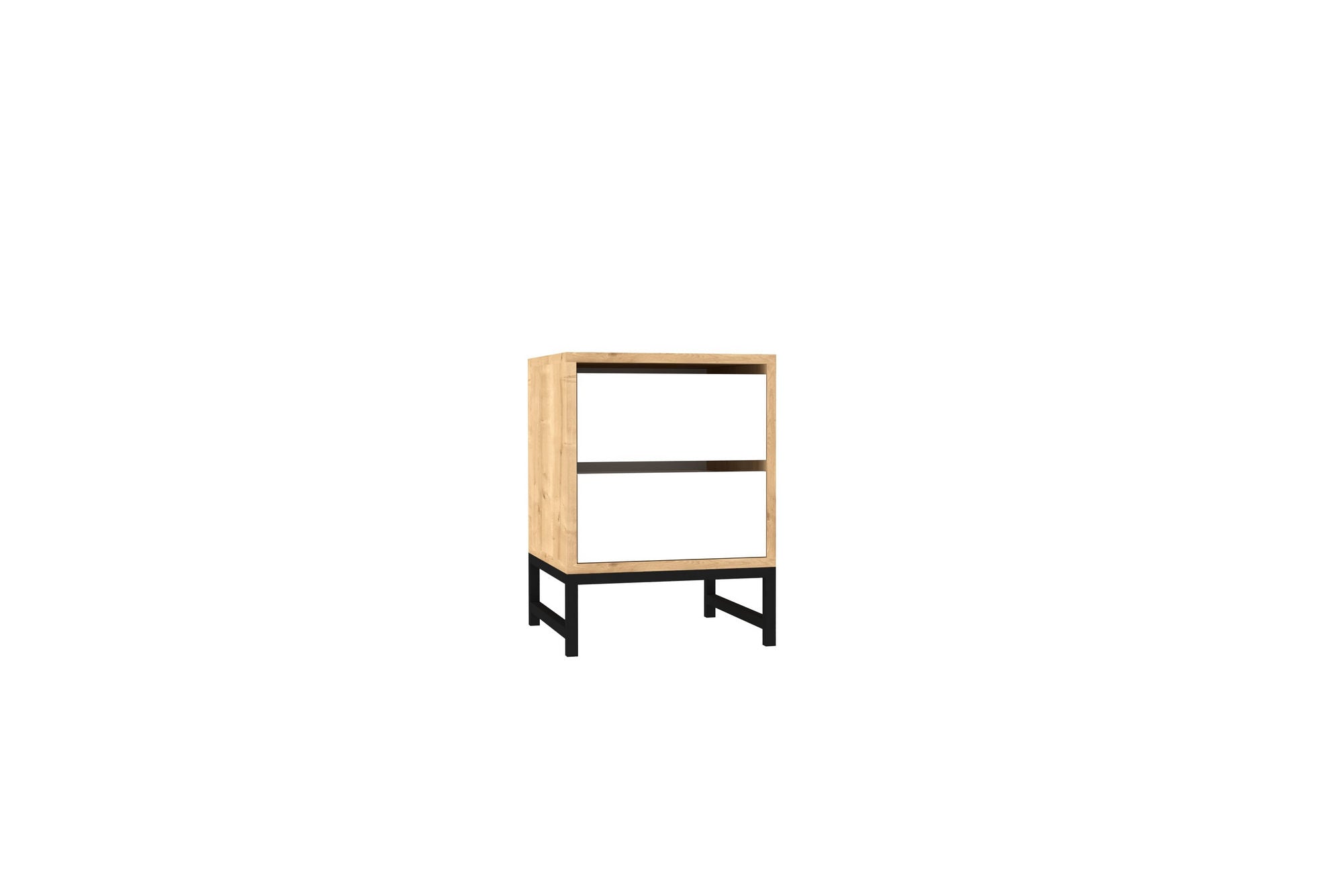 Mesa de cabeceira – 40 cm x 55 cm x 40 cm – Safira e Branco – Painel de partículas