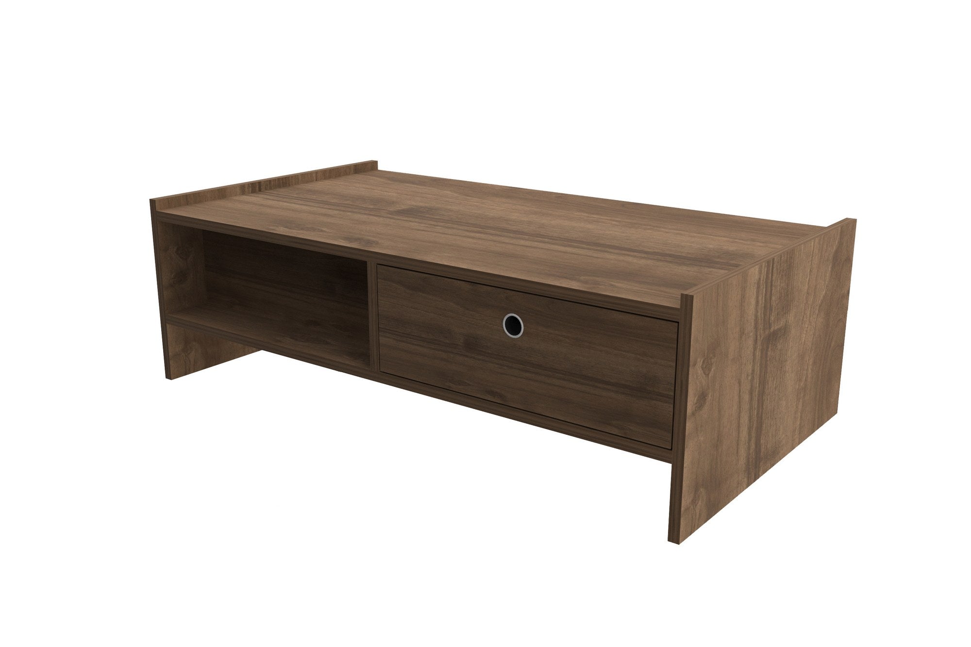 Mesa de Centro – 110cm x 35cm x 60cm – Cor Nogueira – Painel de Partículas Revestido a Melamina