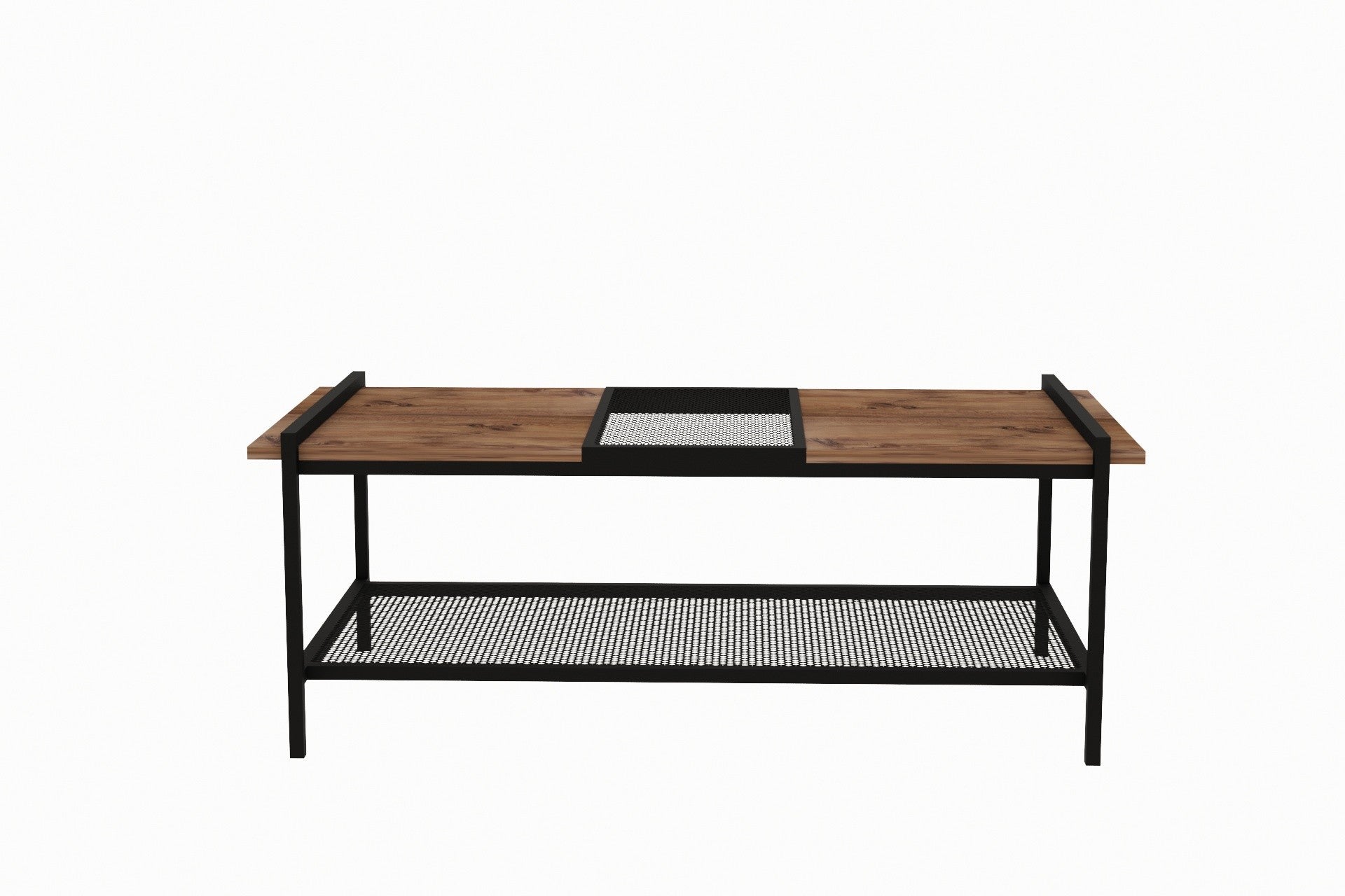 Mesa de Centro – 120 cm x 45 cm x 54 cm – Pinho do Atlântico e Preto – Painéis de Partículas