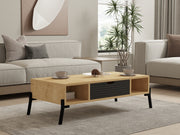 Mesa de Centro – 100 cm x 28,2 cm x 50 cm – Carvalho Safira e Antracite – MDF e Ferro