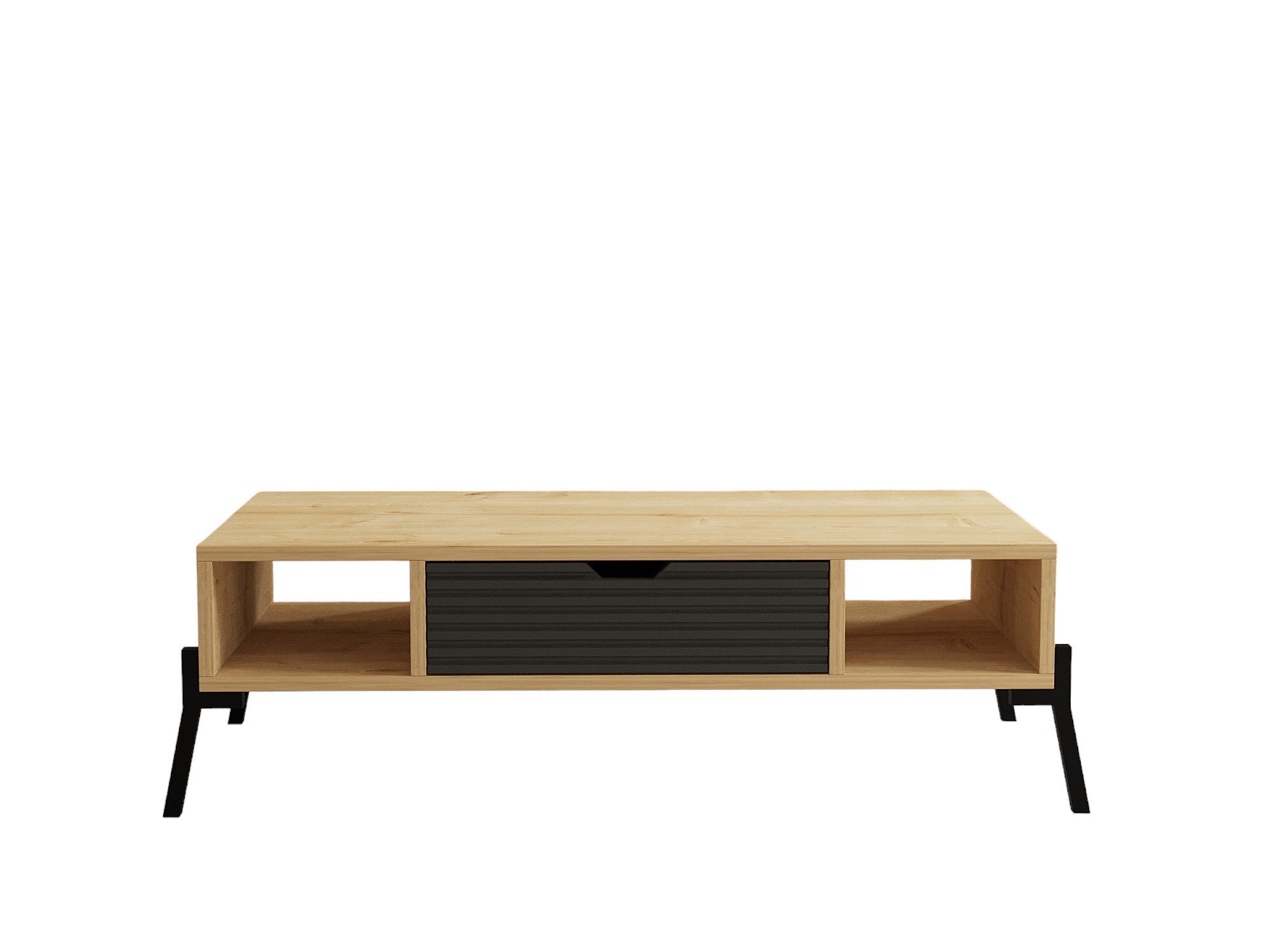 Mesa de Centro – 100 cm x 28,2 cm x 50 cm – Carvalho Safira e Antracite – MDF e Ferro
