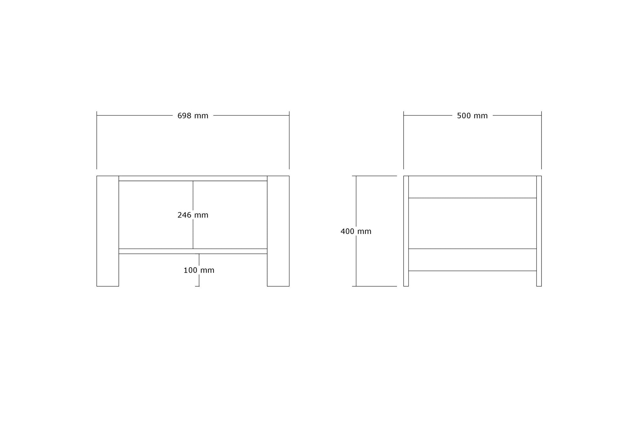 Mesa de Centro – 69.8cm x 40cm x 50cm – Nogueira – Painel de partículas revestido a melamina