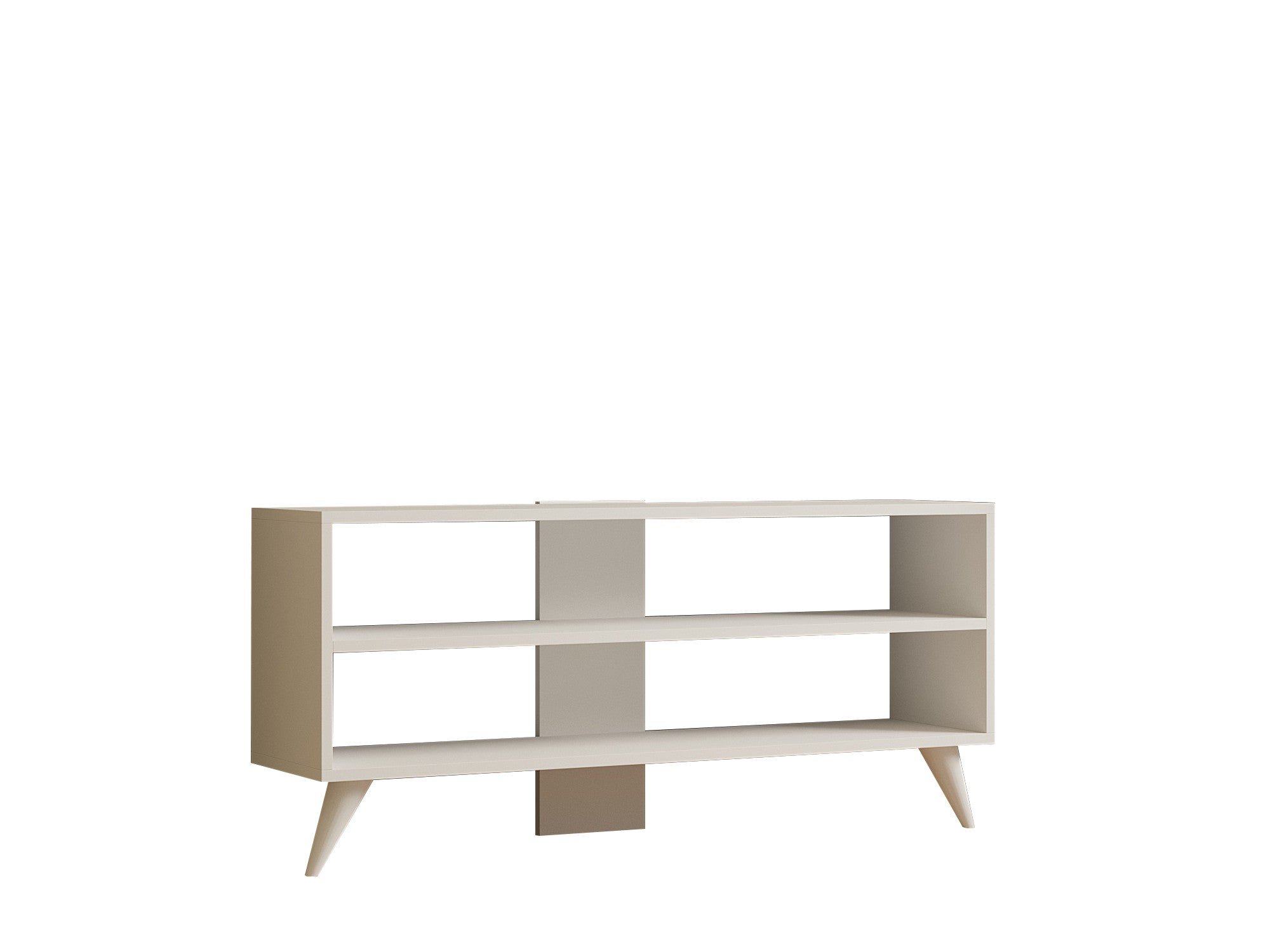 Móvel de TV – 120 cm x 50 cm x 29,6 cm – Branco – Painel de partículas revestido a melamina