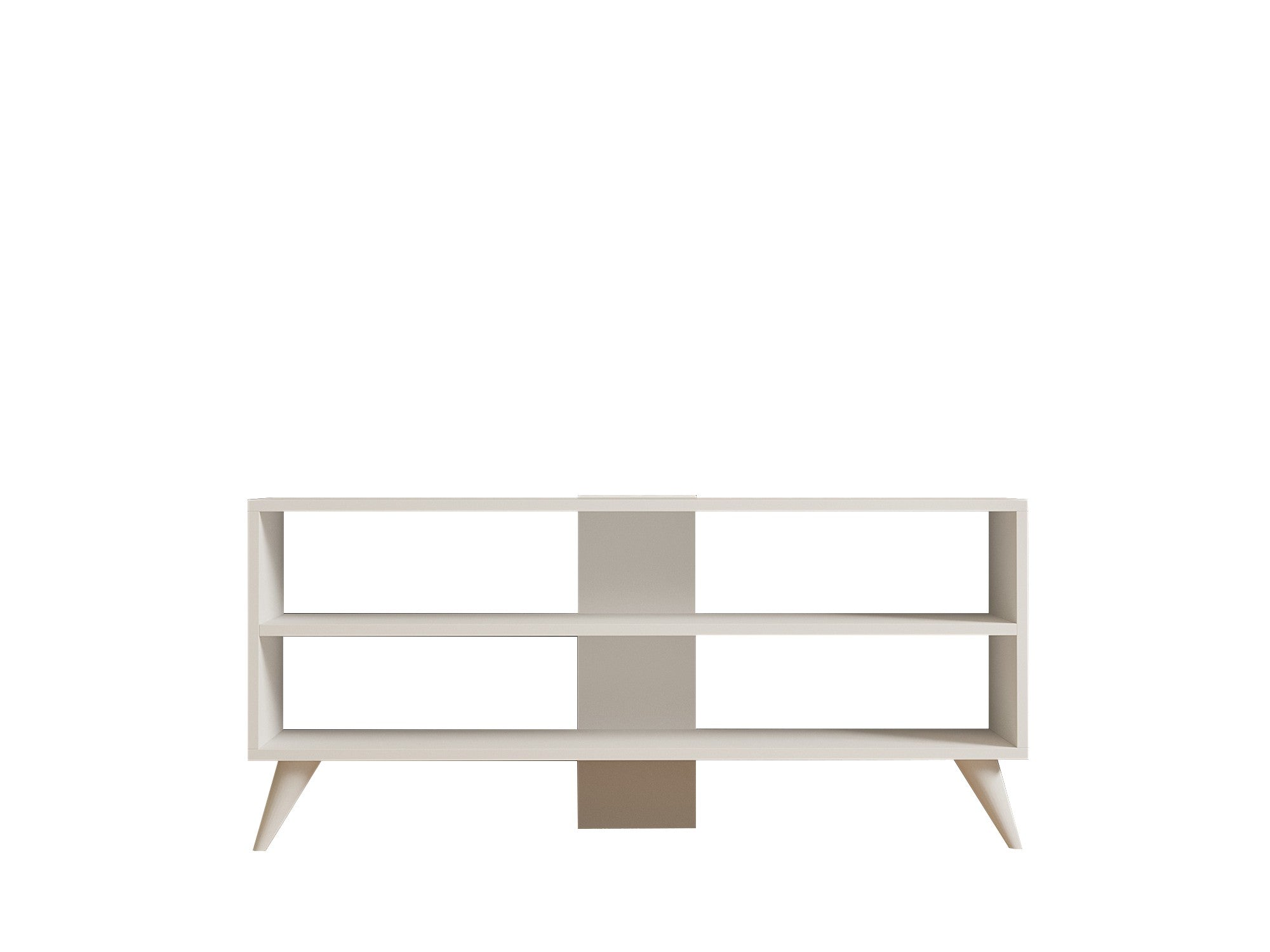 Móvel de TV – 120 cm x 50 cm x 29,6 cm – Branco – Painel de partículas revestido a melamina