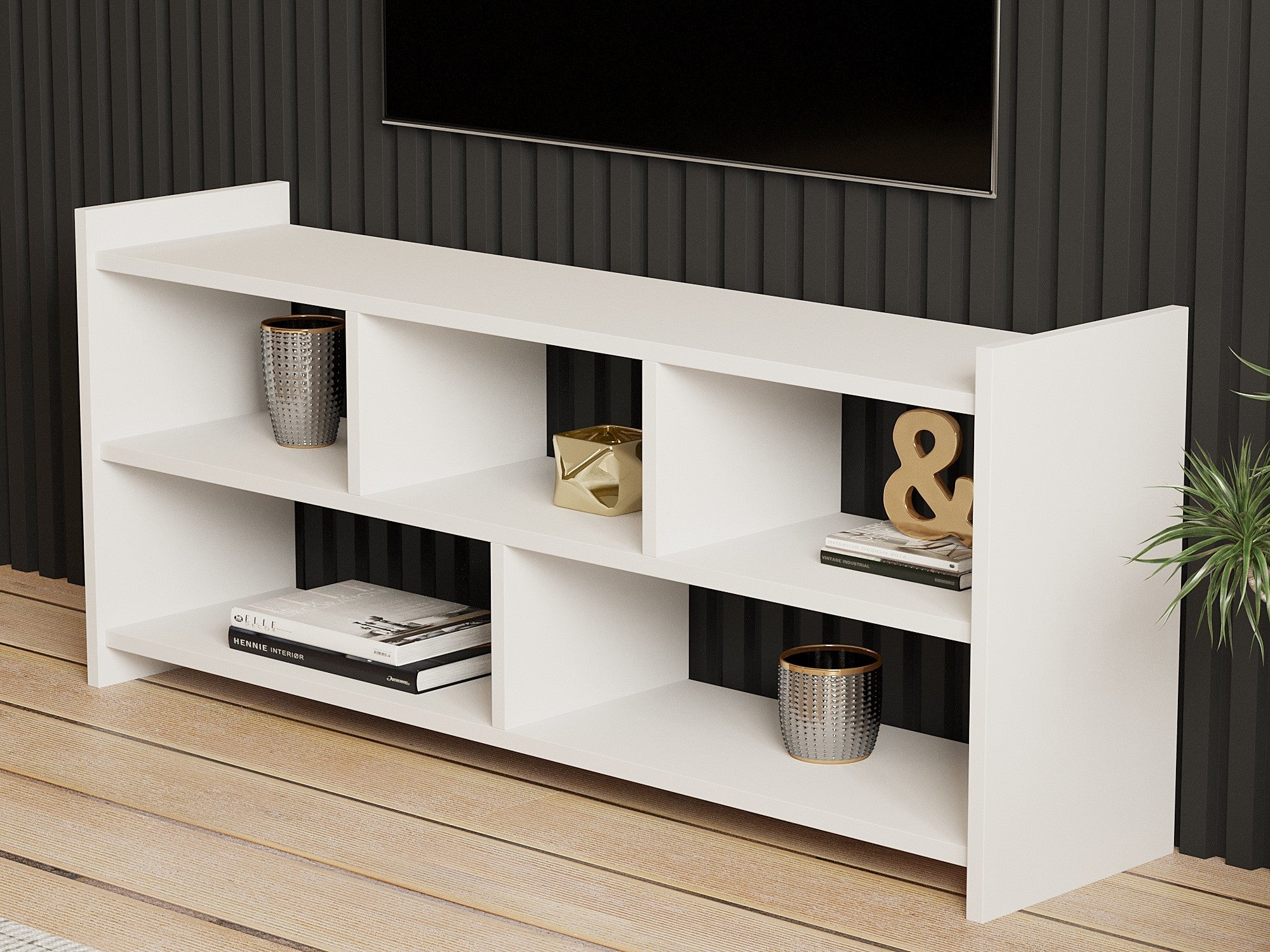 Móvel de TV – 117,5cm x 55cm x 28cm – Branco – MDF