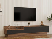 Móvel de TV – 160 cm x 35 cm x 35 cm – Pinho Atlântico e Antracite – Painel de partículas revestido a melamina