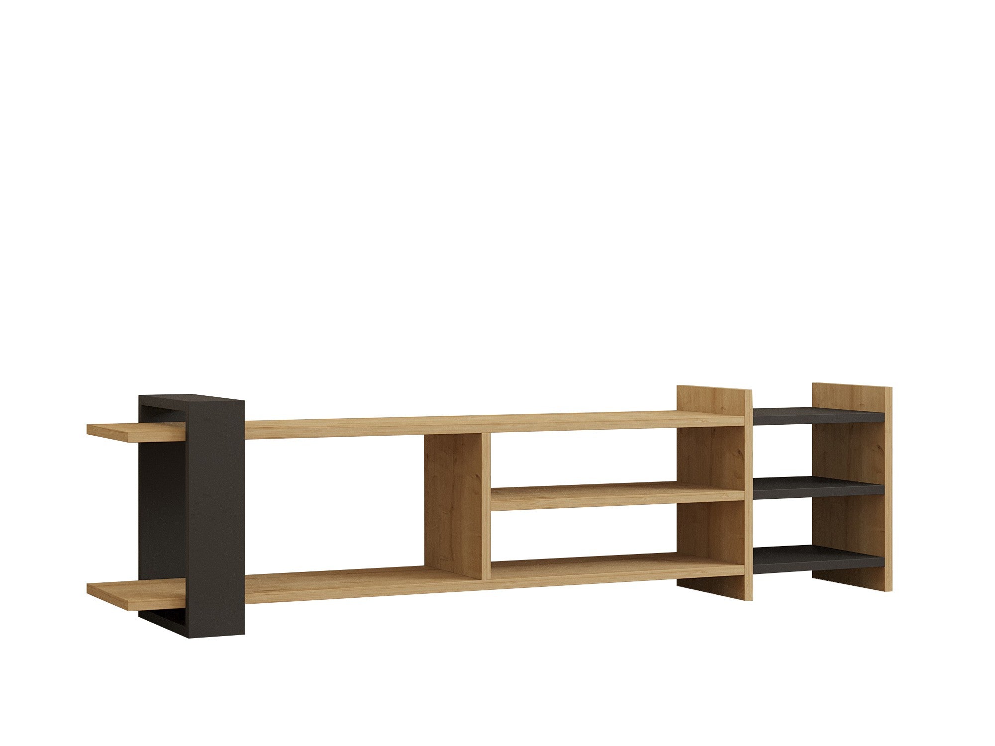 Móvel de TV – 153.6cm x 40cm x 26cm – Antracite e Safira – Painel de partículas