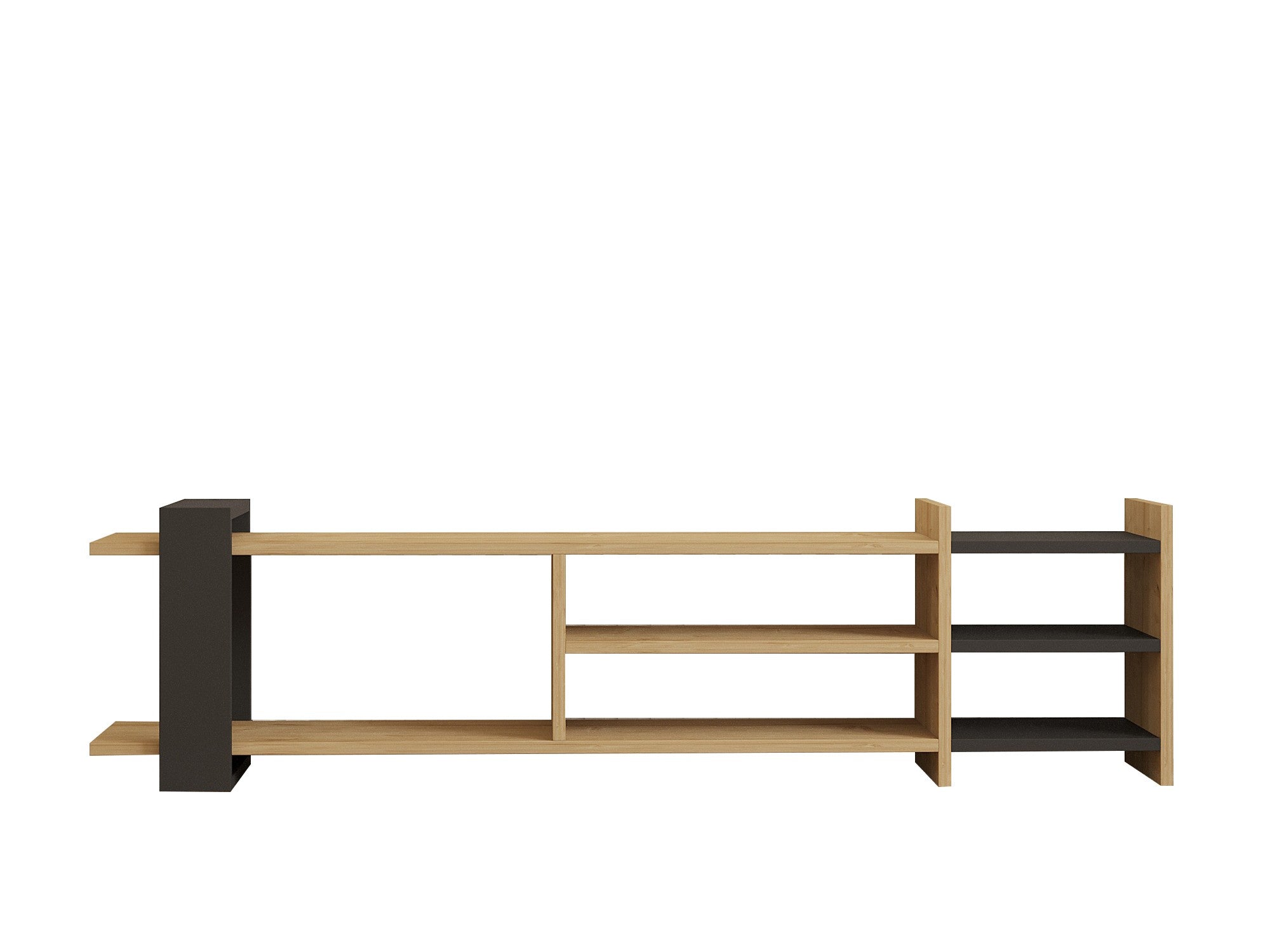 Móvel de TV – 153.6cm x 40cm x 26cm – Antracite e Safira – Painel de partículas