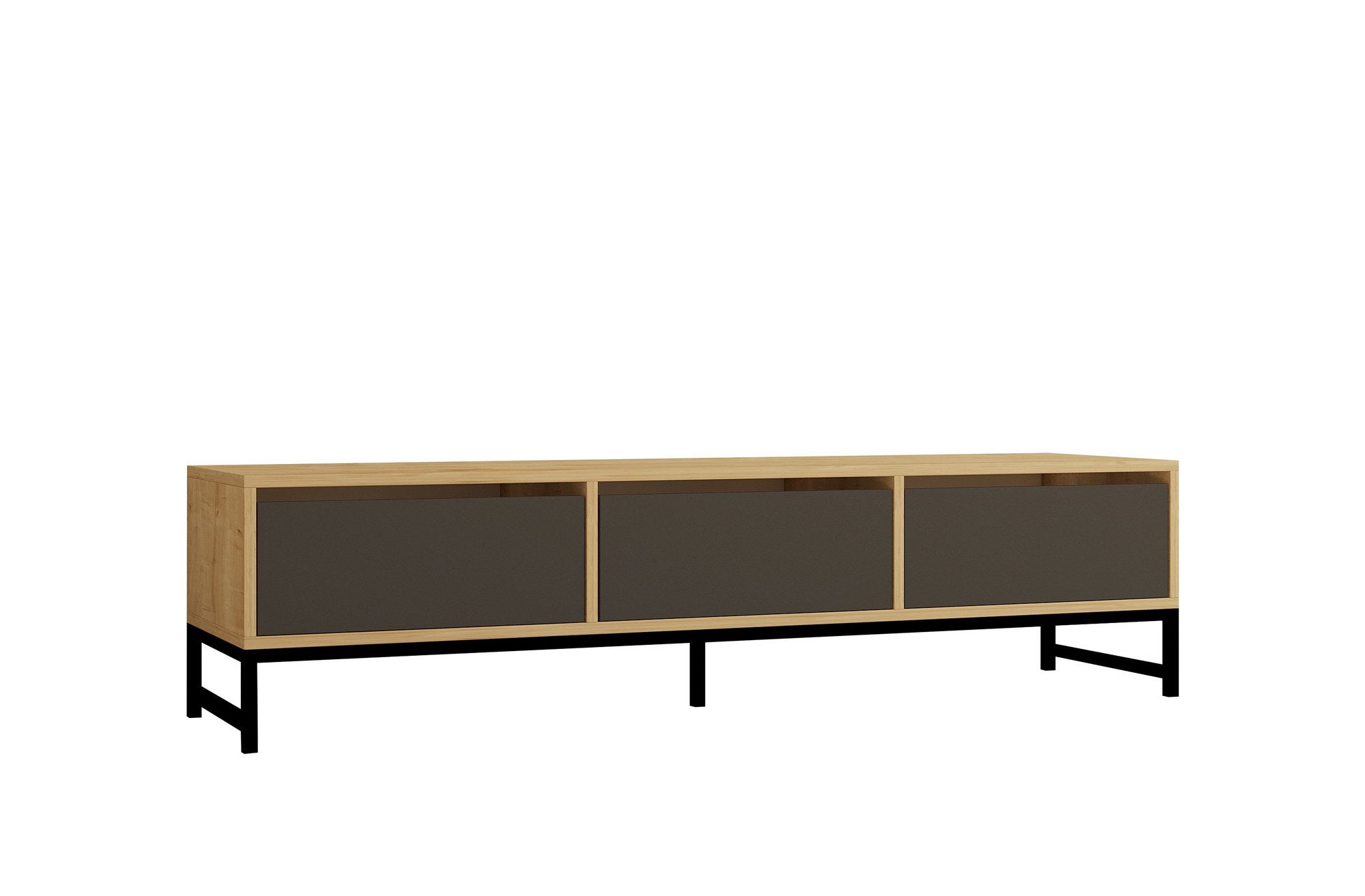 Móvel de TV – 160cm x 40cm x 40cm – Preto, Antracite e Safira – Melamina