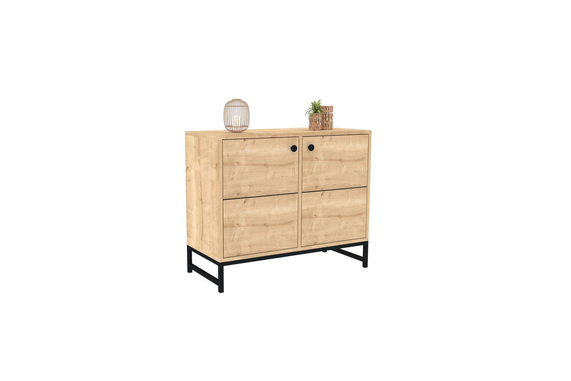 Aparador – 90 cm x 75 cm x 40 cm – Preto/Safira – Melamina
