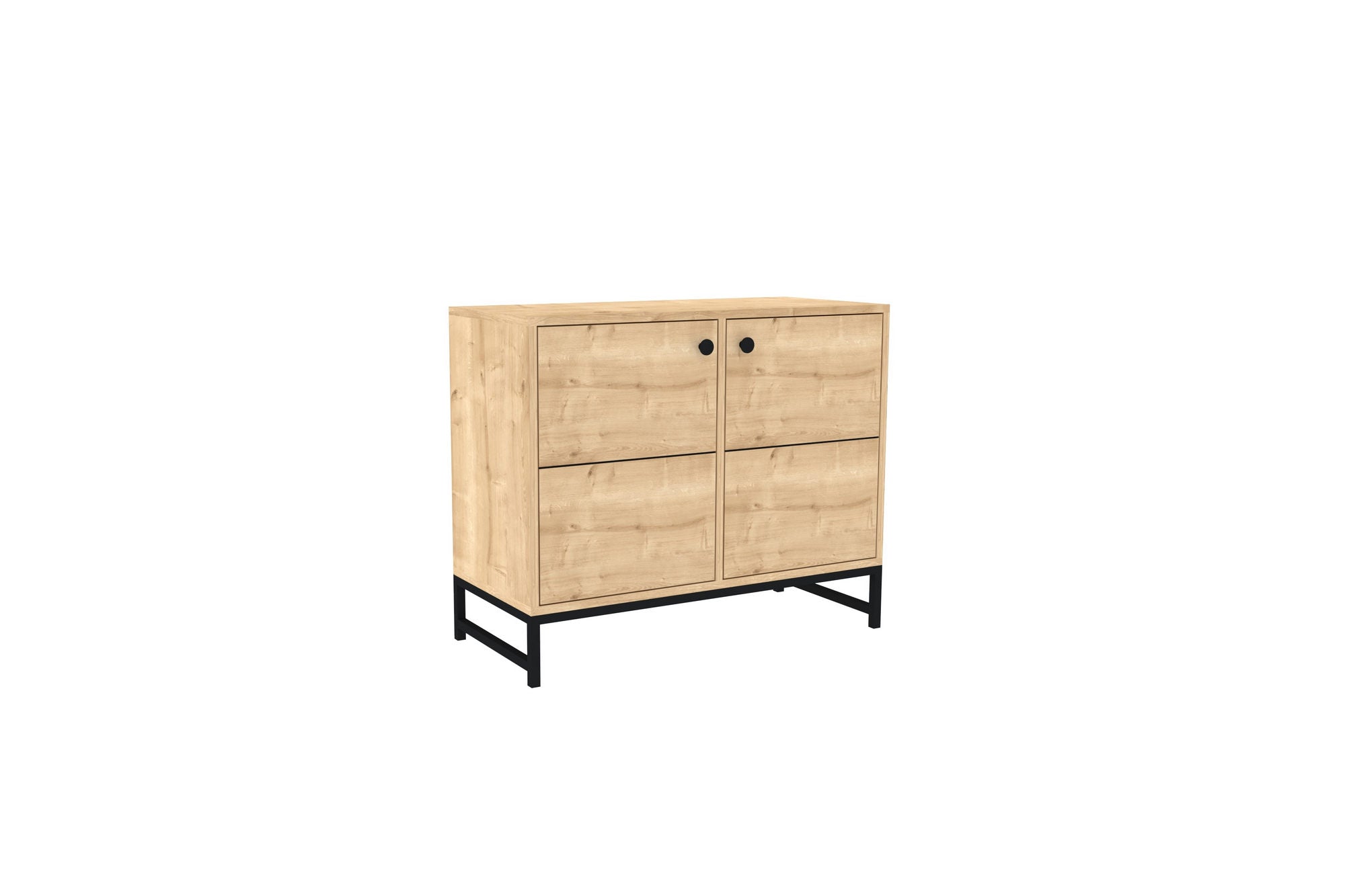 Aparador – 90 cm x 75 cm x 40 cm – Preto/Safira – Melamina