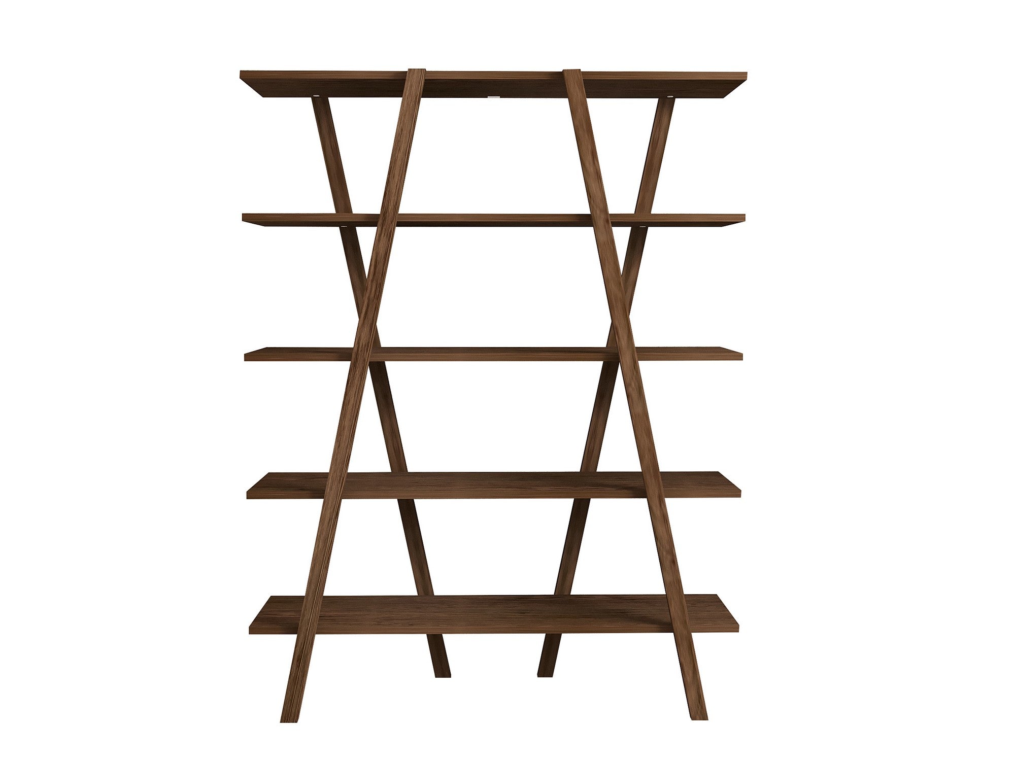 Estante de livros – 115 cm x 144 cm x 29,5 cm – Nogueira – 100% madeira de pinho