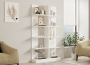 Estante estilo escandinavo – 100 x 180 x 25,8 cm – Branca – MDF revestido em melamina