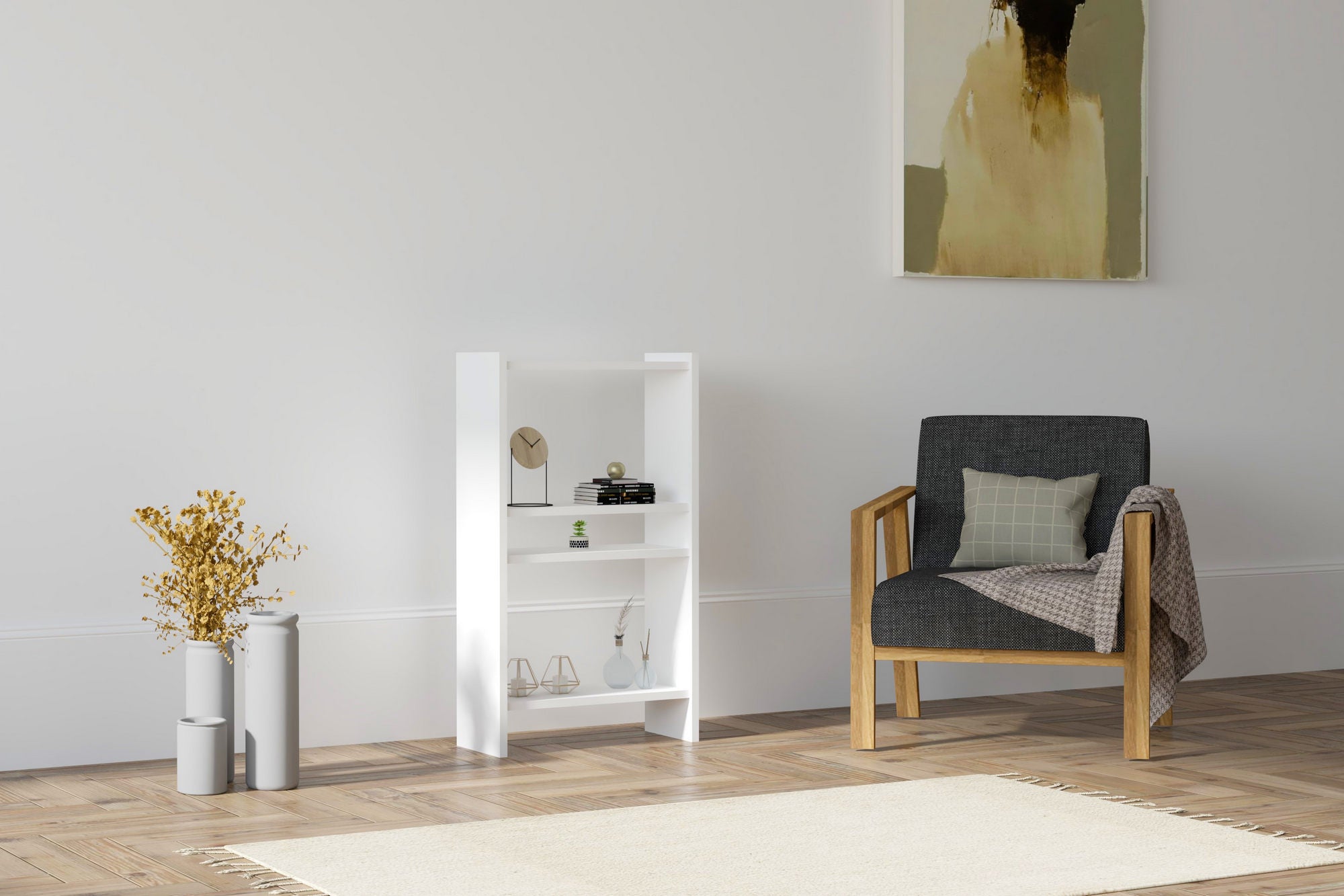 Estante de livros – 52,4cm x 90cm x 22cm – Branco – Painel de partículas