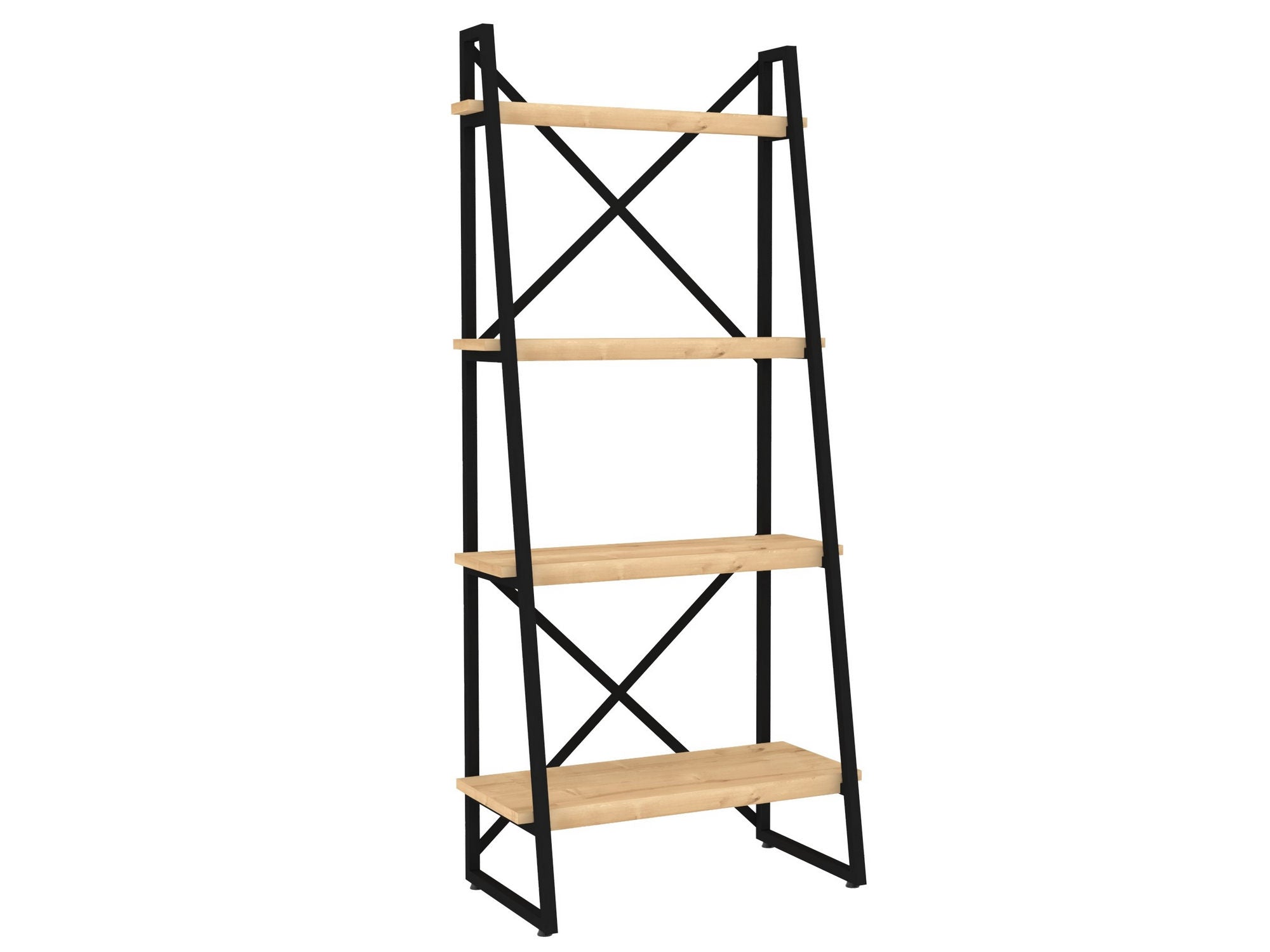 Estante de livros – 66cm x 150cm x 32cm – Safira e Preto – Painéis de partículas revestidos a melamina e metal