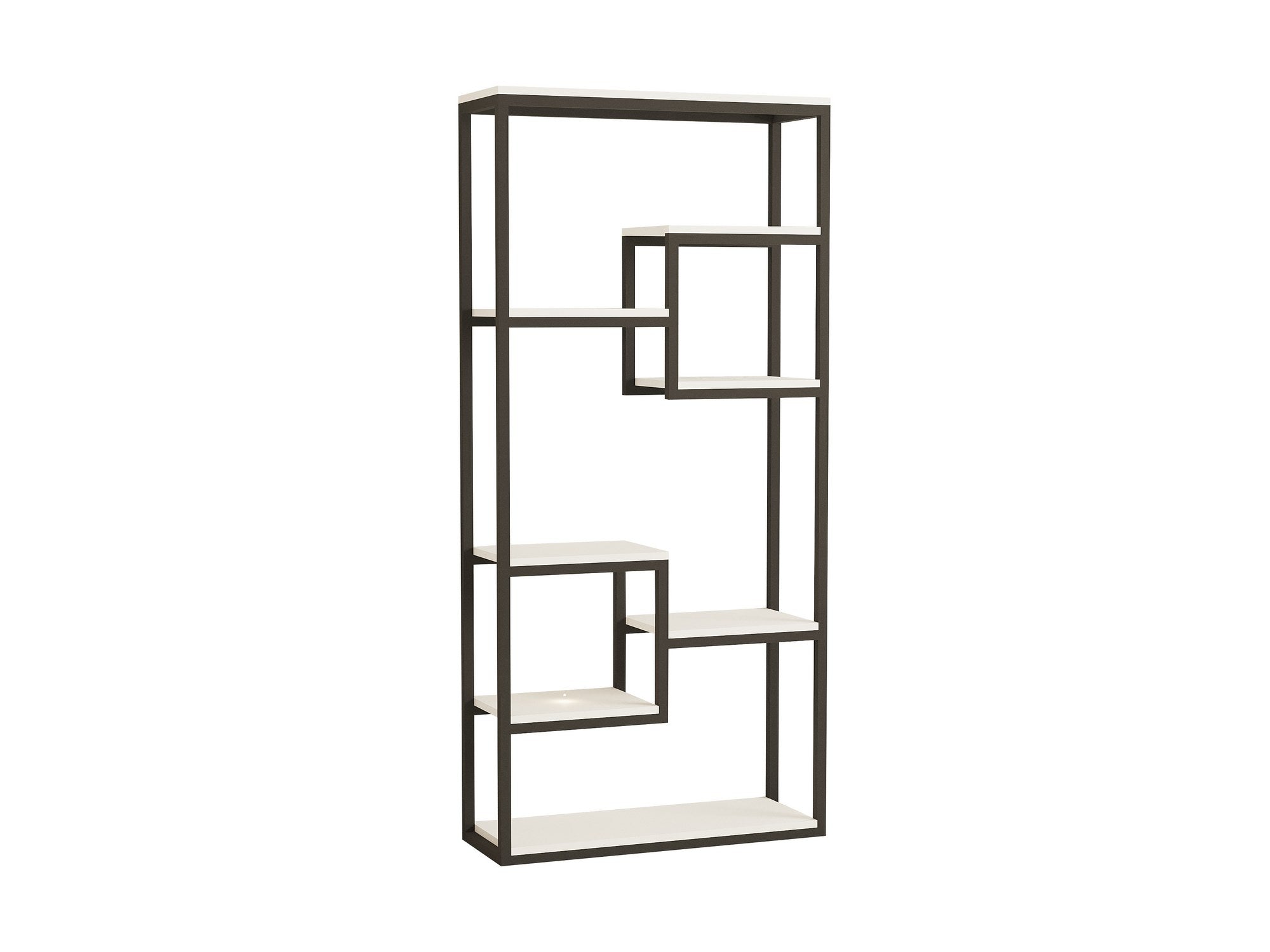 Estante de livros – 85 x 182 x 29 cm – Branco e Preto – Painéis de partículas revestidos a melamina