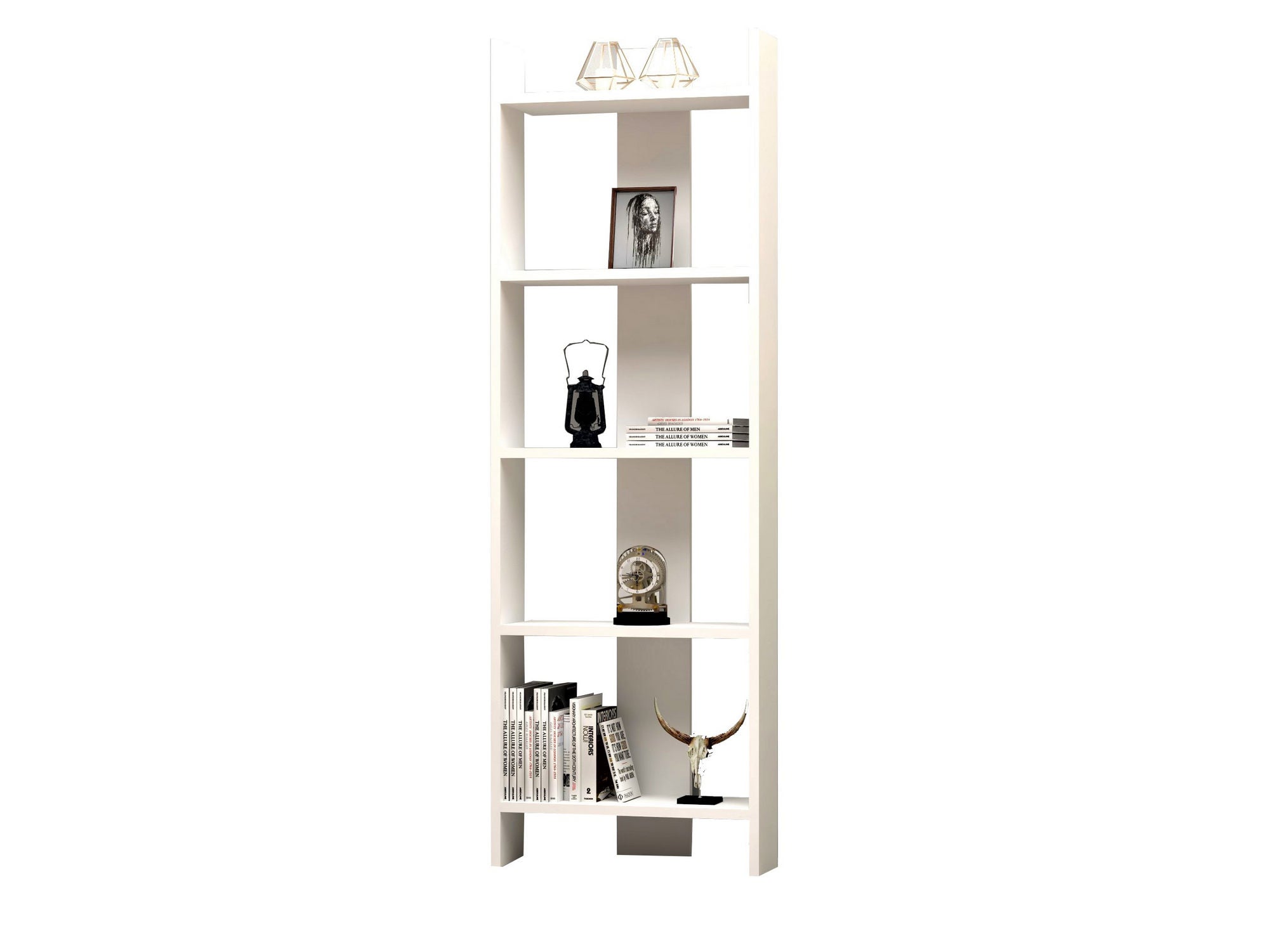 Estante de livros – 52.4cm x 149cm x 22.6cm – Branco – Painel de partículas