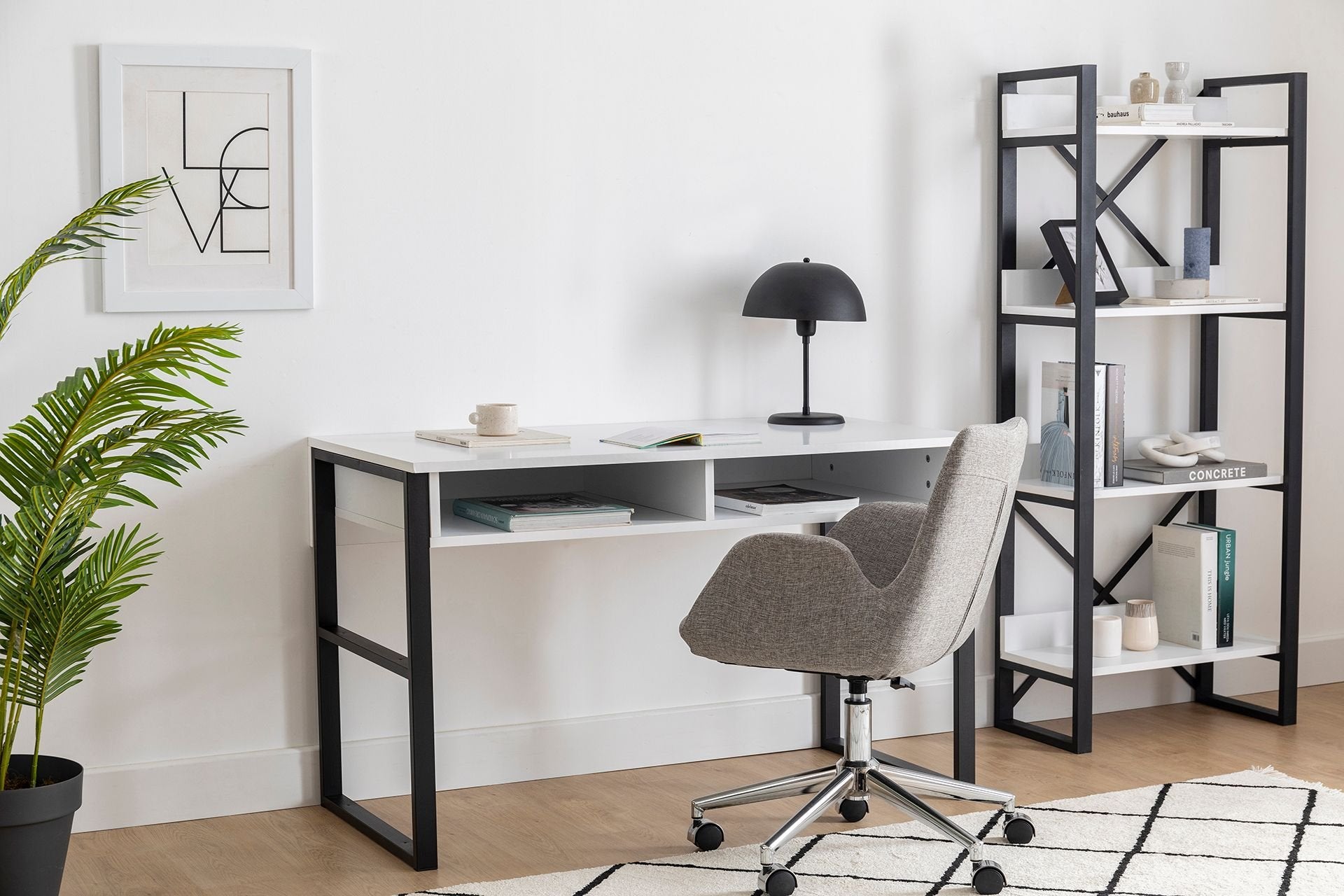 Secretária de estudo – 120 x 75 x 60 cm – Branco – Painéis de partículas revestidos a melamina