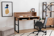 Secretária – 120 x 55 x 95,8 cm – nogueira e preta – melamina