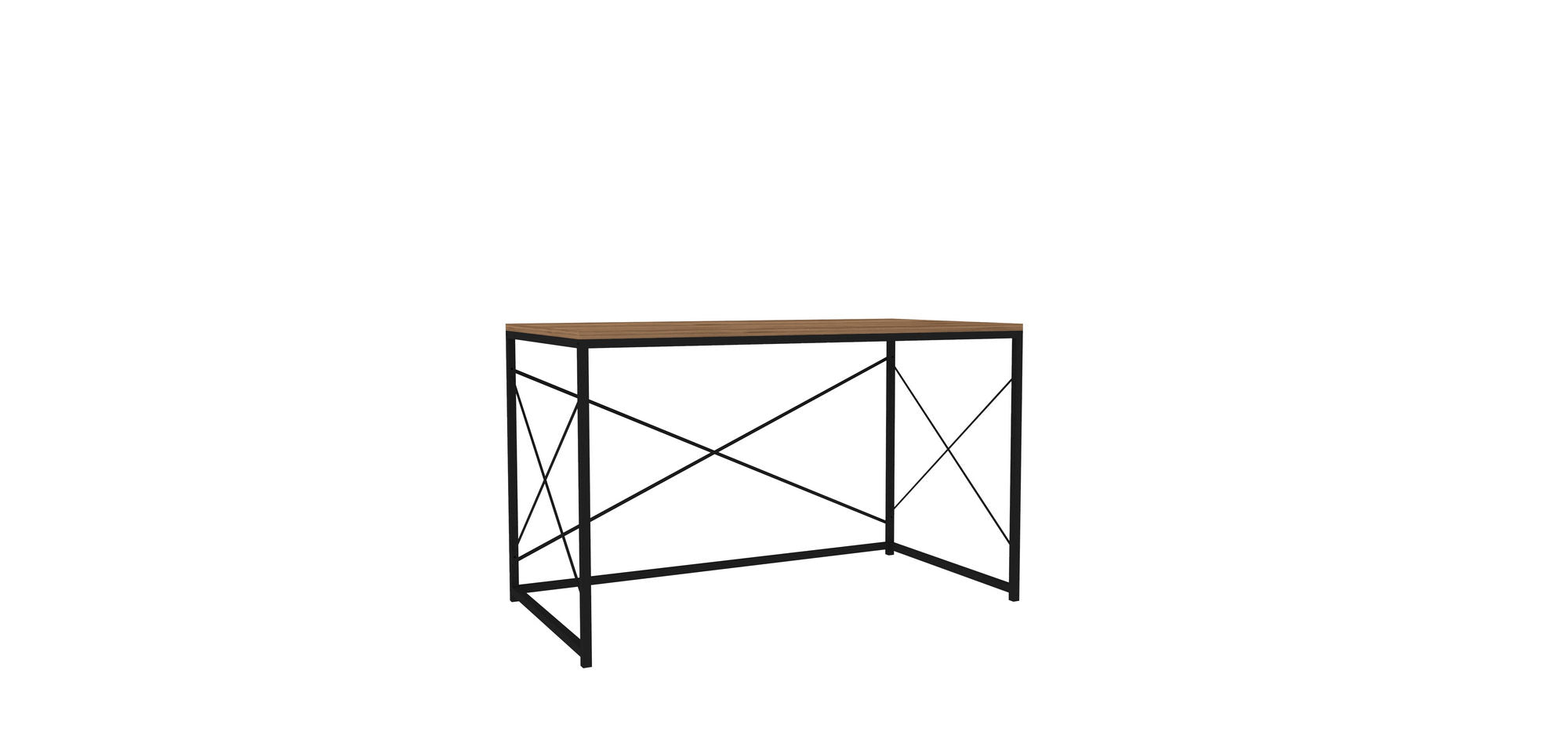 Secretária de Estudo – 121 cm x 72 cm x 60 cm – Nogueira e Preto – Painéis de partículas e Metal