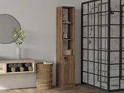 Armário de casa de banho em melamina – 30 cm x 170 cm x 29,6 cm – Nogueira