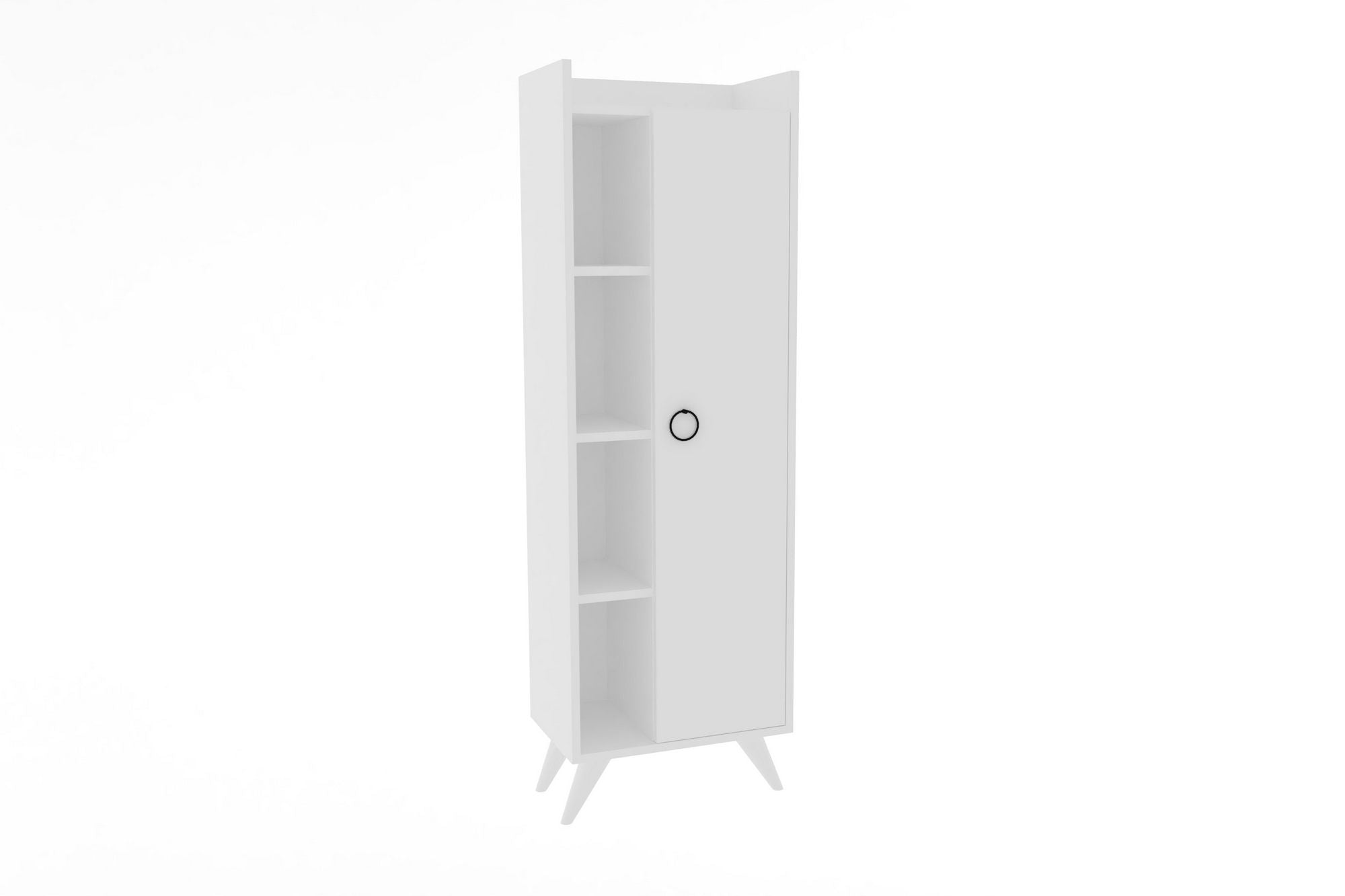 Armário de Casa de Banho – 50 cm x 140 cm x 31,8 cm – Branco – Painel de Partículas Revestido a Melamina