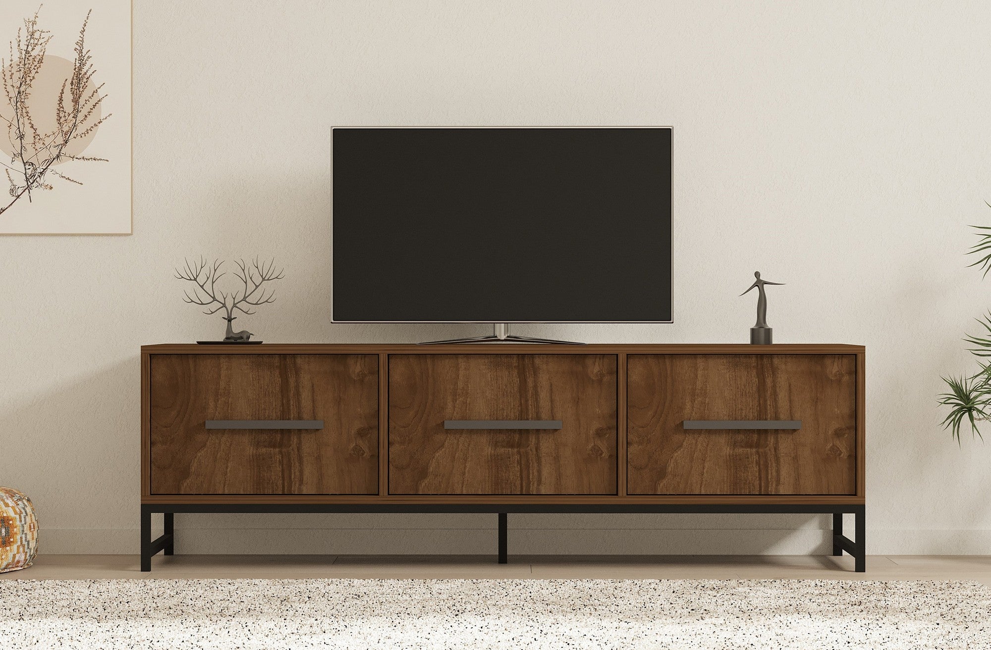 Móvel de TV – 160 cm x 50 cm x 40 cm – Nogueira – Painéis de partículas