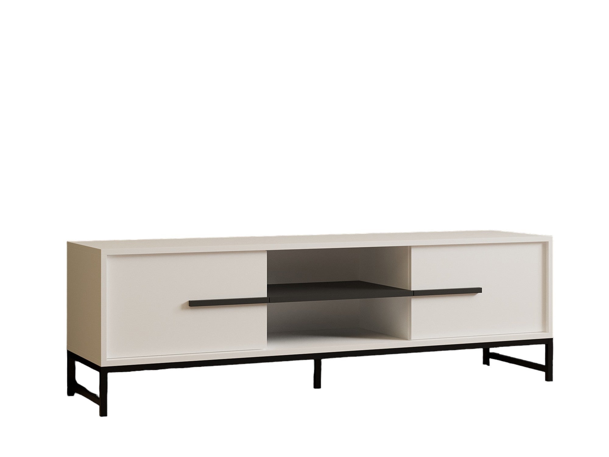 Móvel de TV – 160cm x 50cm x 40cm – Branco – Painel de partículas revestido a melamina