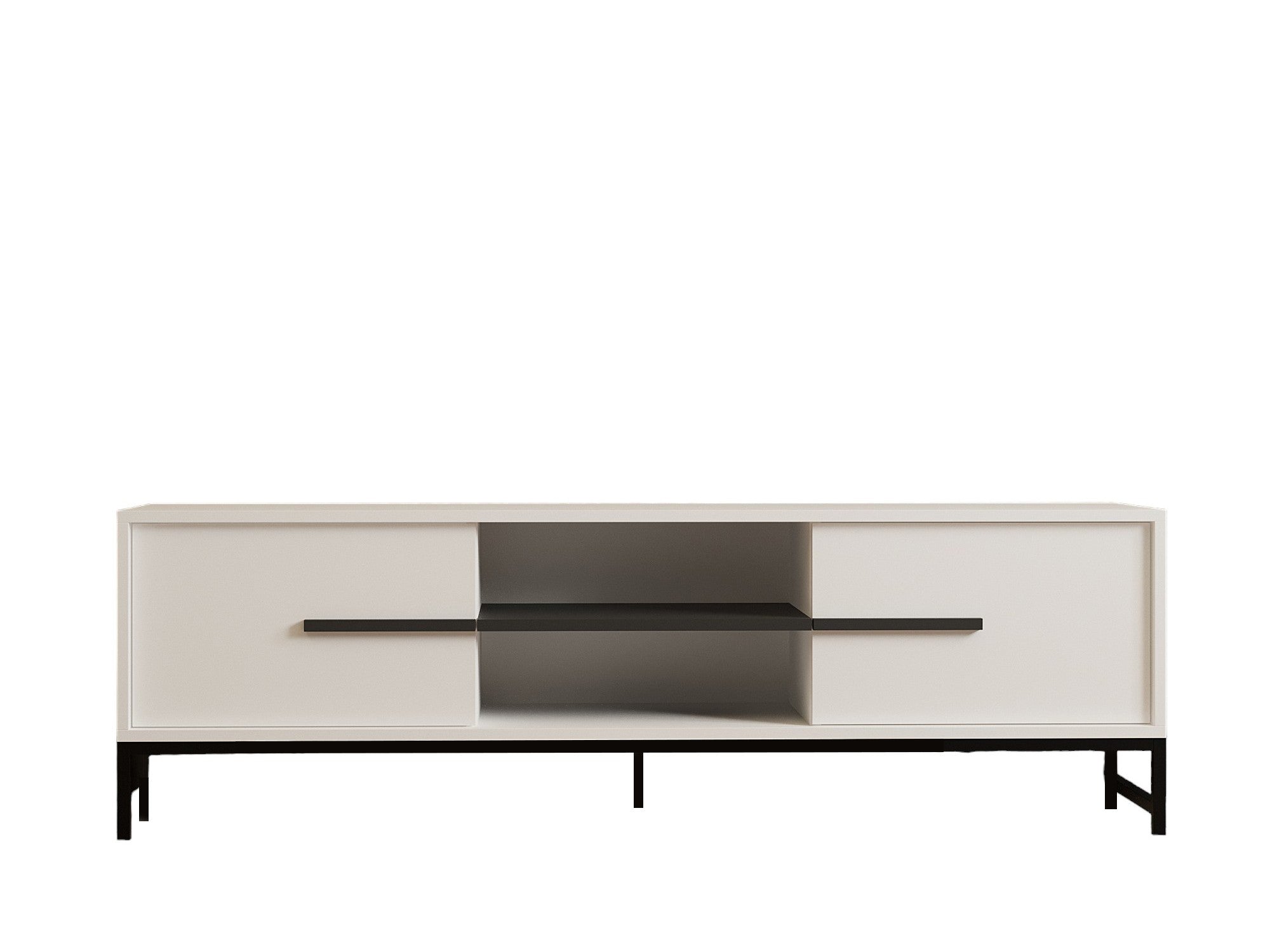 Móvel de TV – 160cm x 50cm x 40cm – Branco – Painel de partículas revestido a melamina