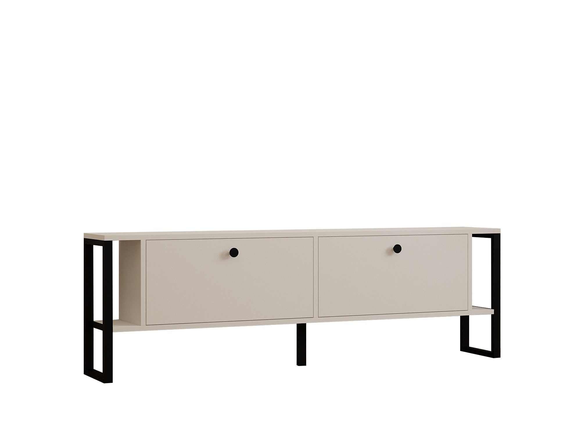 Móvel de TV – 160 cm x 50.4 cm x 24.5 cm – Branco – Painéis de partículas revestidos a melamina