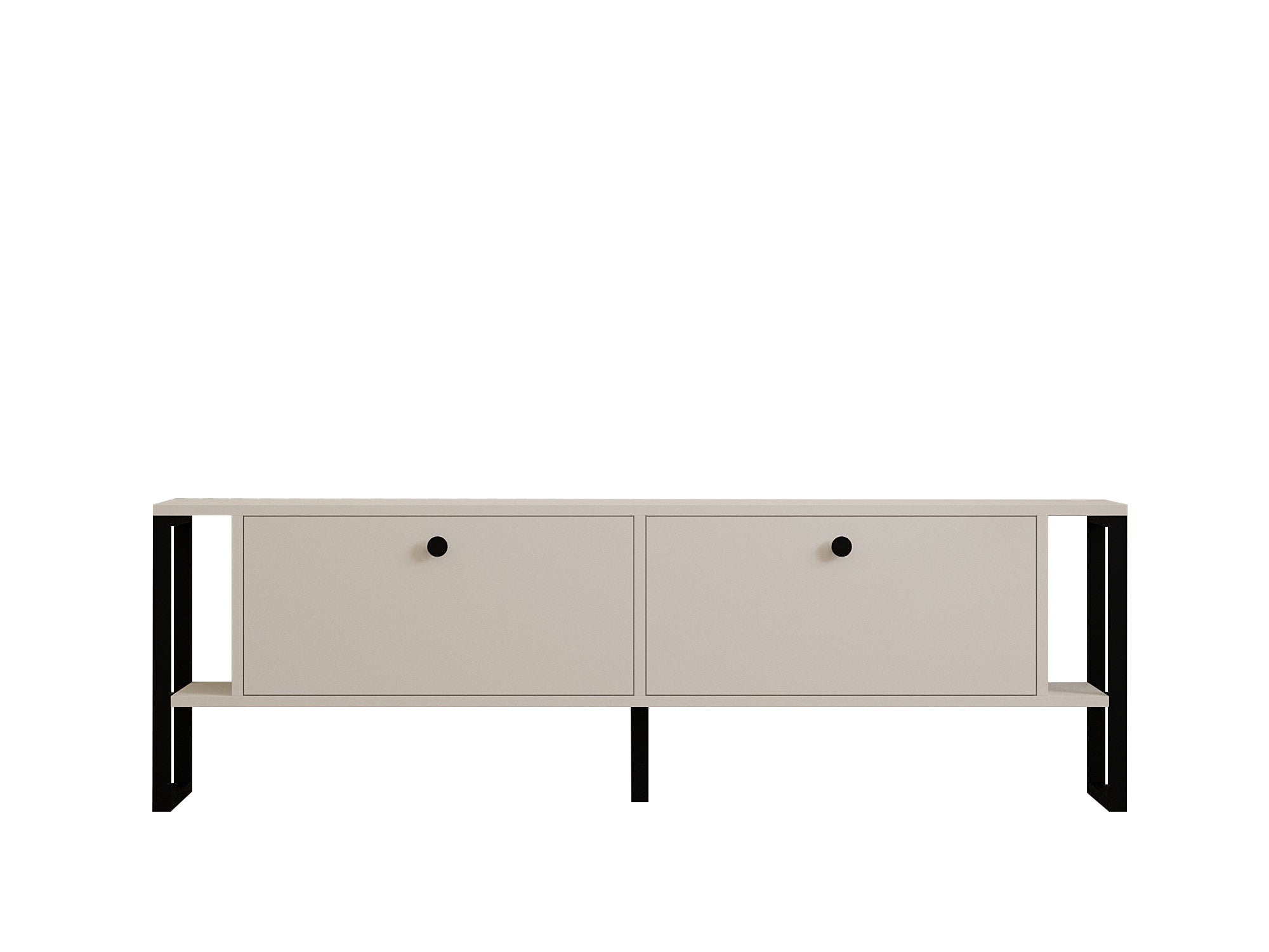 Móvel de TV – 160 cm x 50.4 cm x 24.5 cm – Branco – Painéis de partículas revestidos a melamina