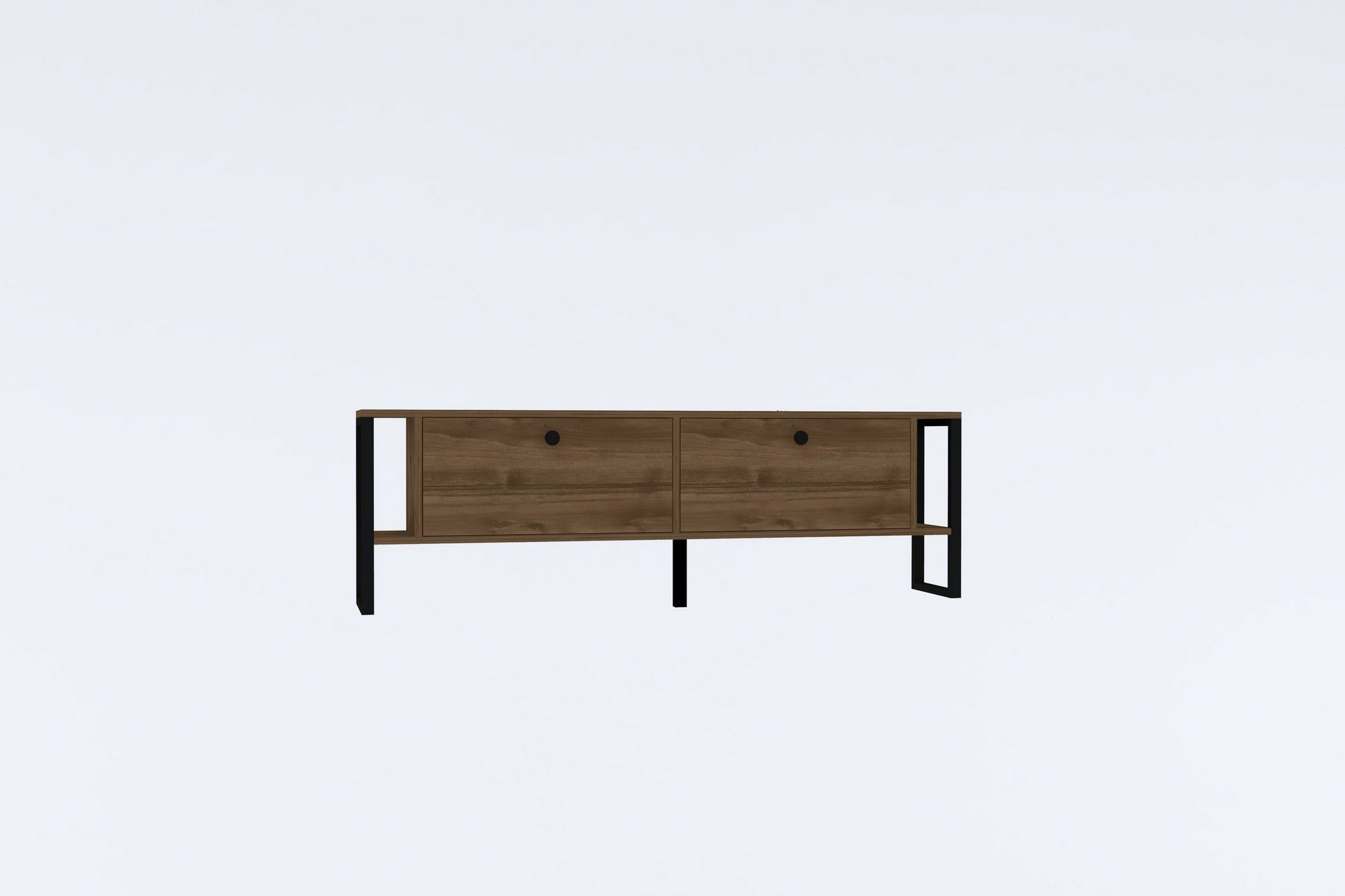 Móvel de TV – 160 cm x 50.4 cm x 24.5 cm – nogueira – painel de partículas revestido a melamina