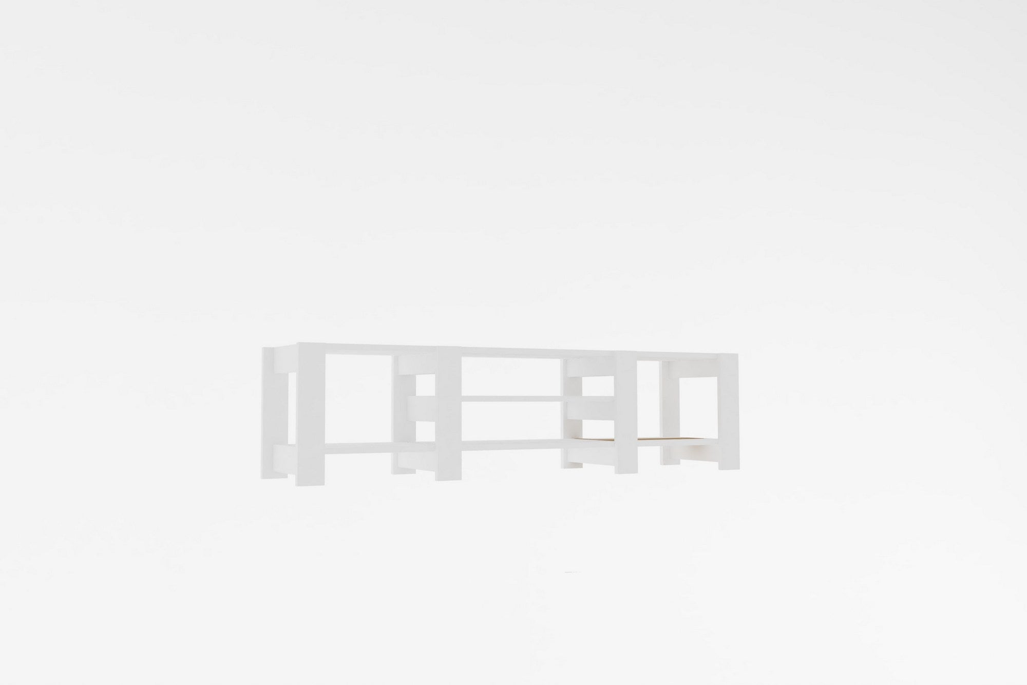 Móvel de TV – 159.8cm x 40cm x 33.6cm – Branco – Painel de partículas revestido a melamina