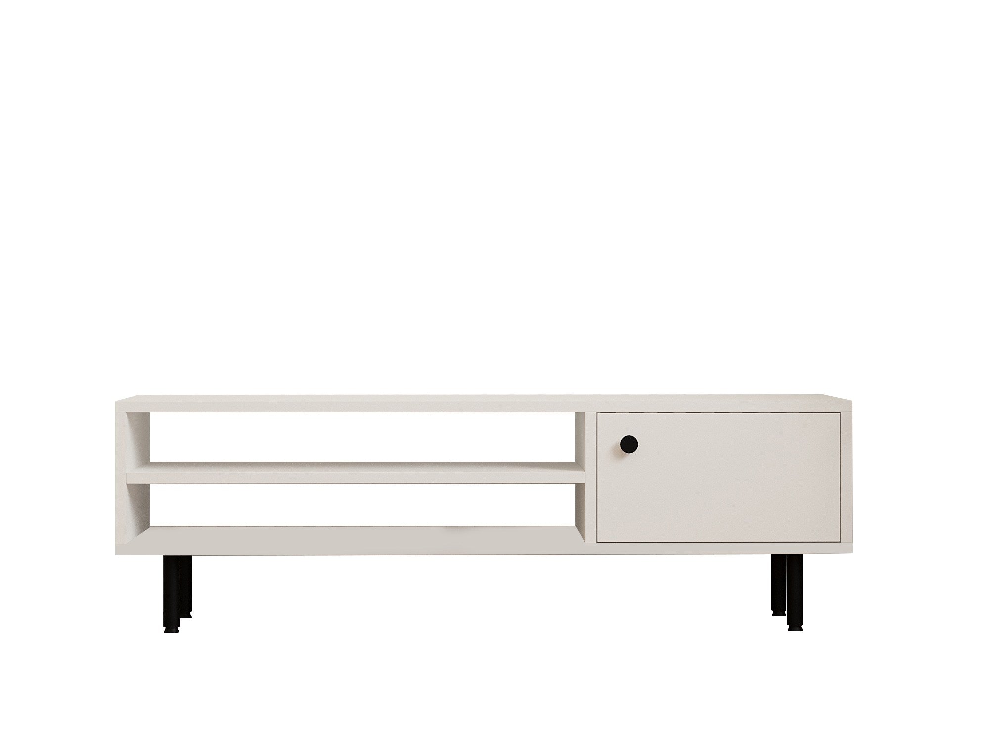 Móvel de TV – 120 cm x 38 cm x 30 cm – Branco – Painel de partículas revestido a melamina