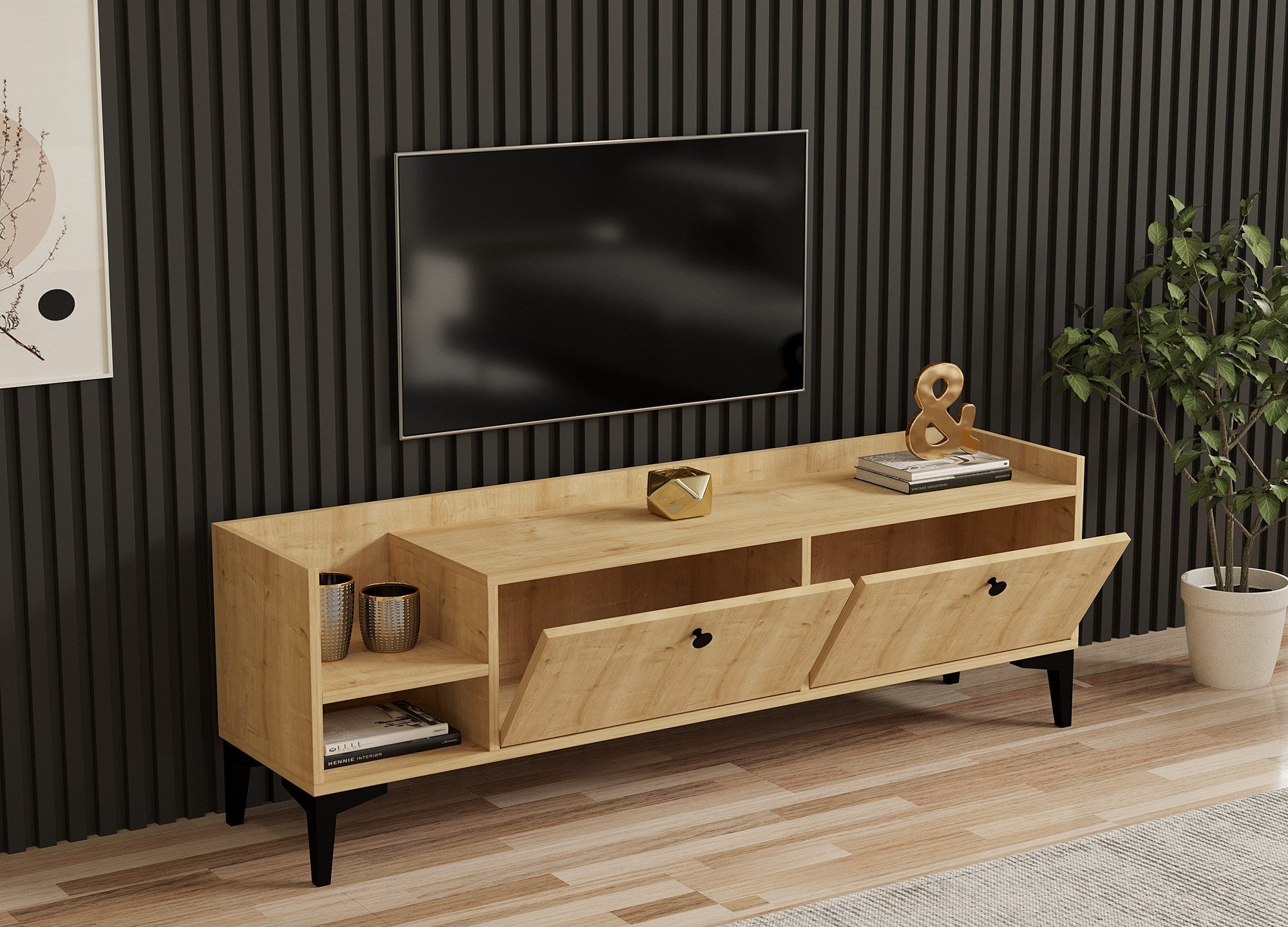 Móvel de TV – 150cm – Carvalho Safira – Melamina