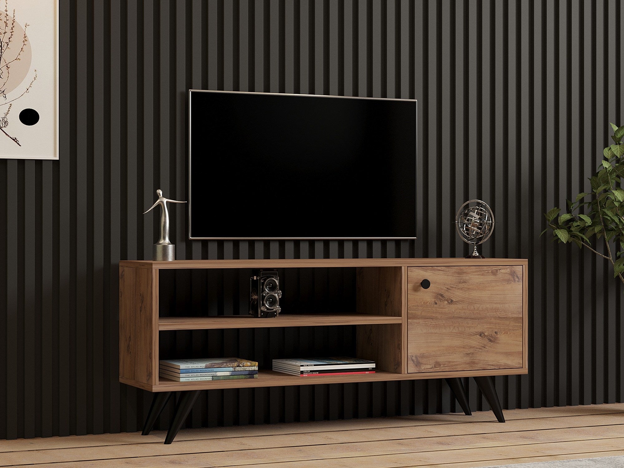 Móvel de TV – 120 x 50 x 29 cm – Pinho Atlântico – Painéis de partículas revestidos a melamina