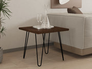 Mesa de Centro – 50cm x 43cm x 50cm – Preto e Nogueira – Madeira de Pinho