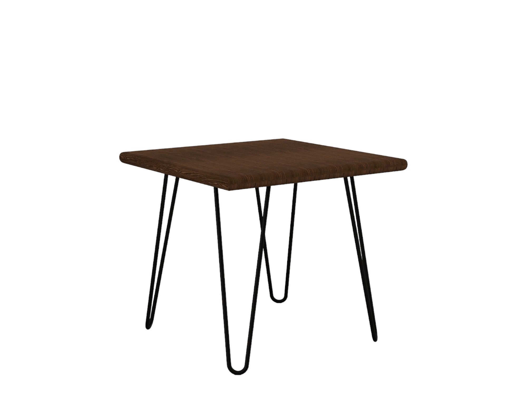 Mesa de Centro – 50cm x 43cm x 50cm – Preto e Nogueira – Madeira de Pinho