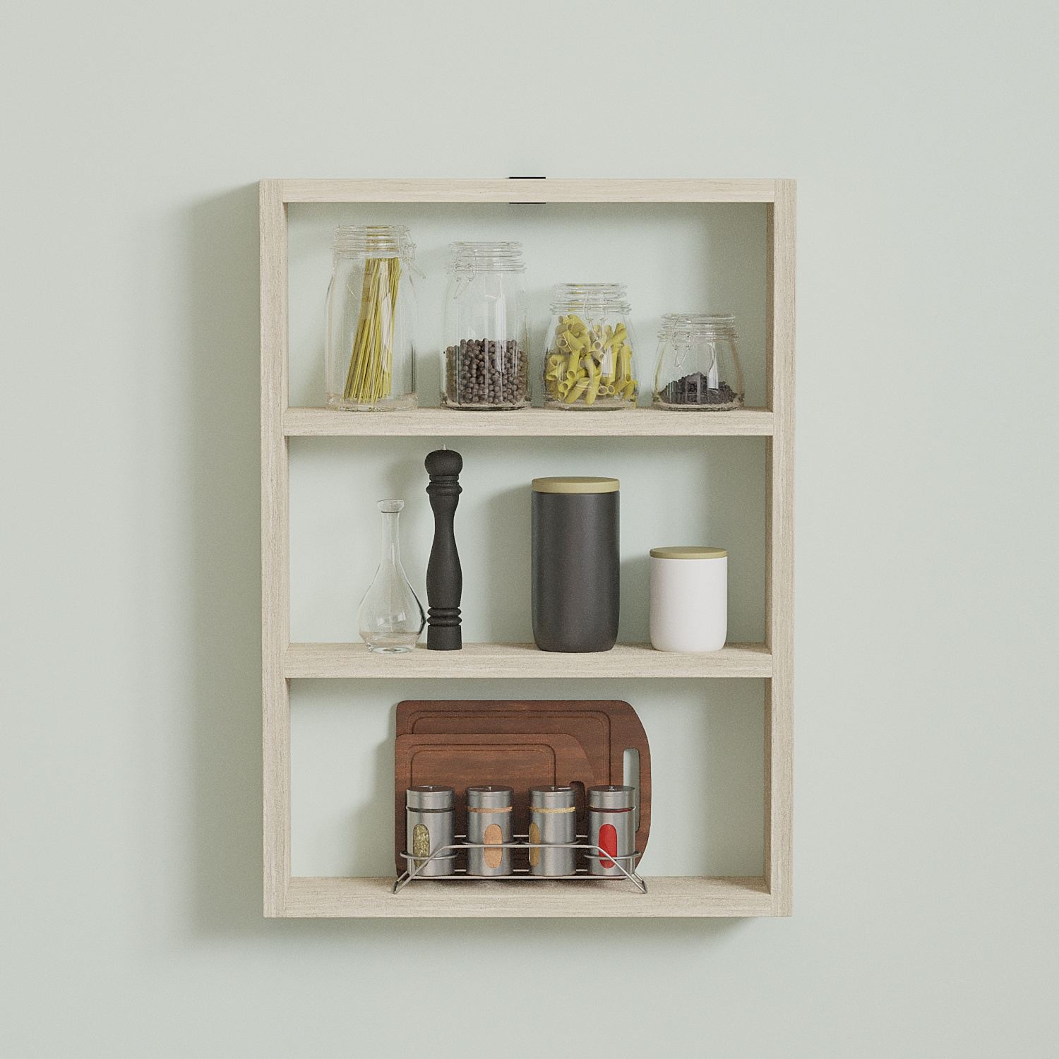 Prateleira de Parede – 43,2 cm x 60 cm x 9 cm – Travertino – MDF