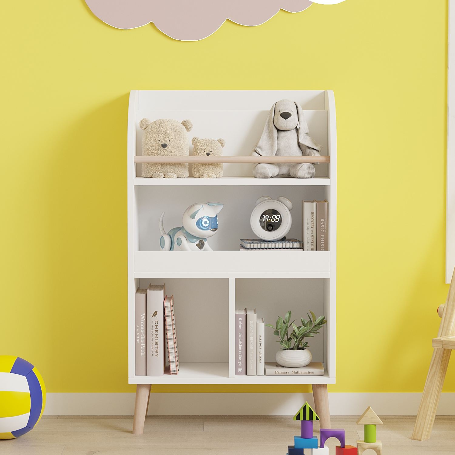 Estante de livros – 60 cm x 102 cm x 30 cm – Branca – Painel de partículas revestido de melamina