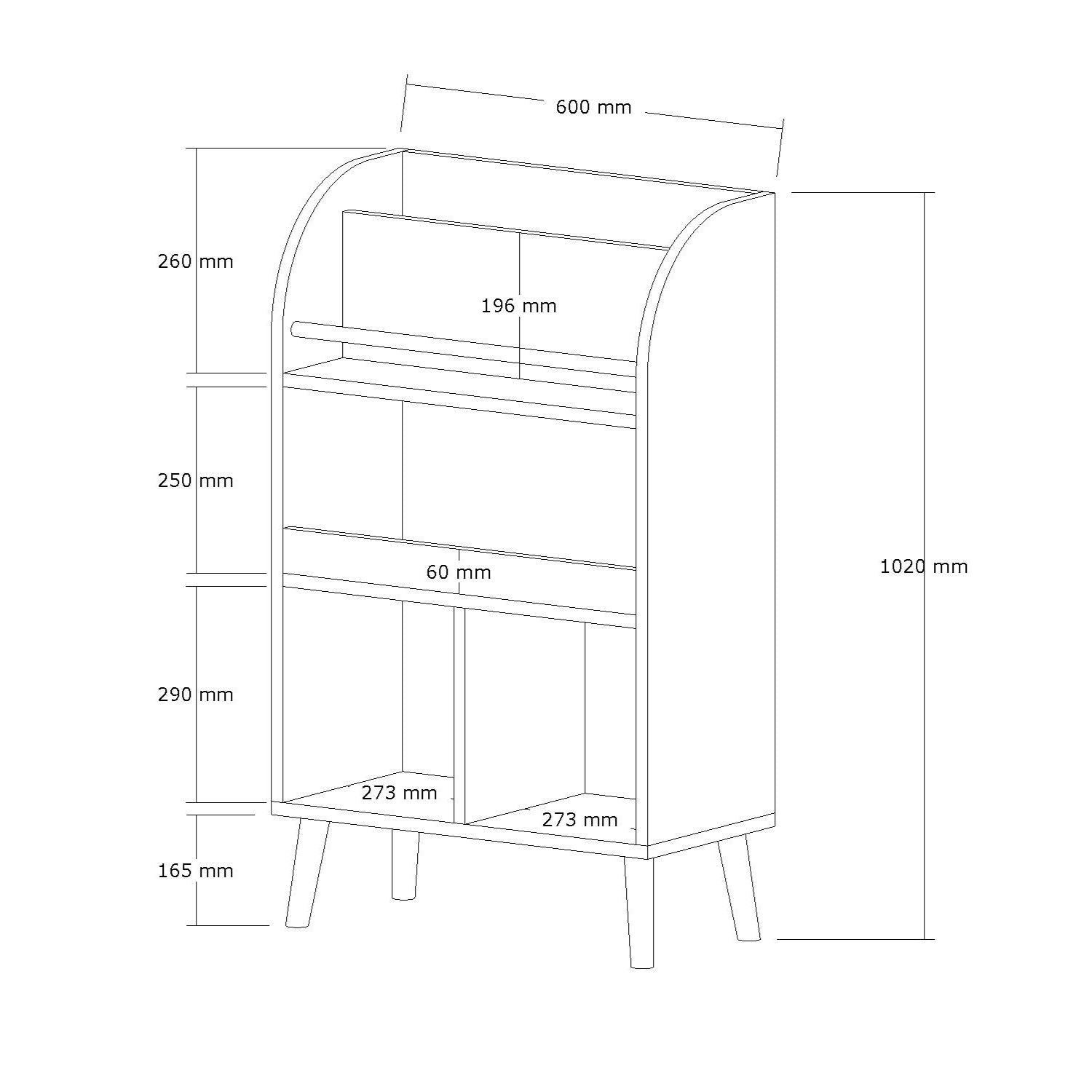 Estante de livros – 60cm x 102cm x 30cm – Carvalho Safira – MDF