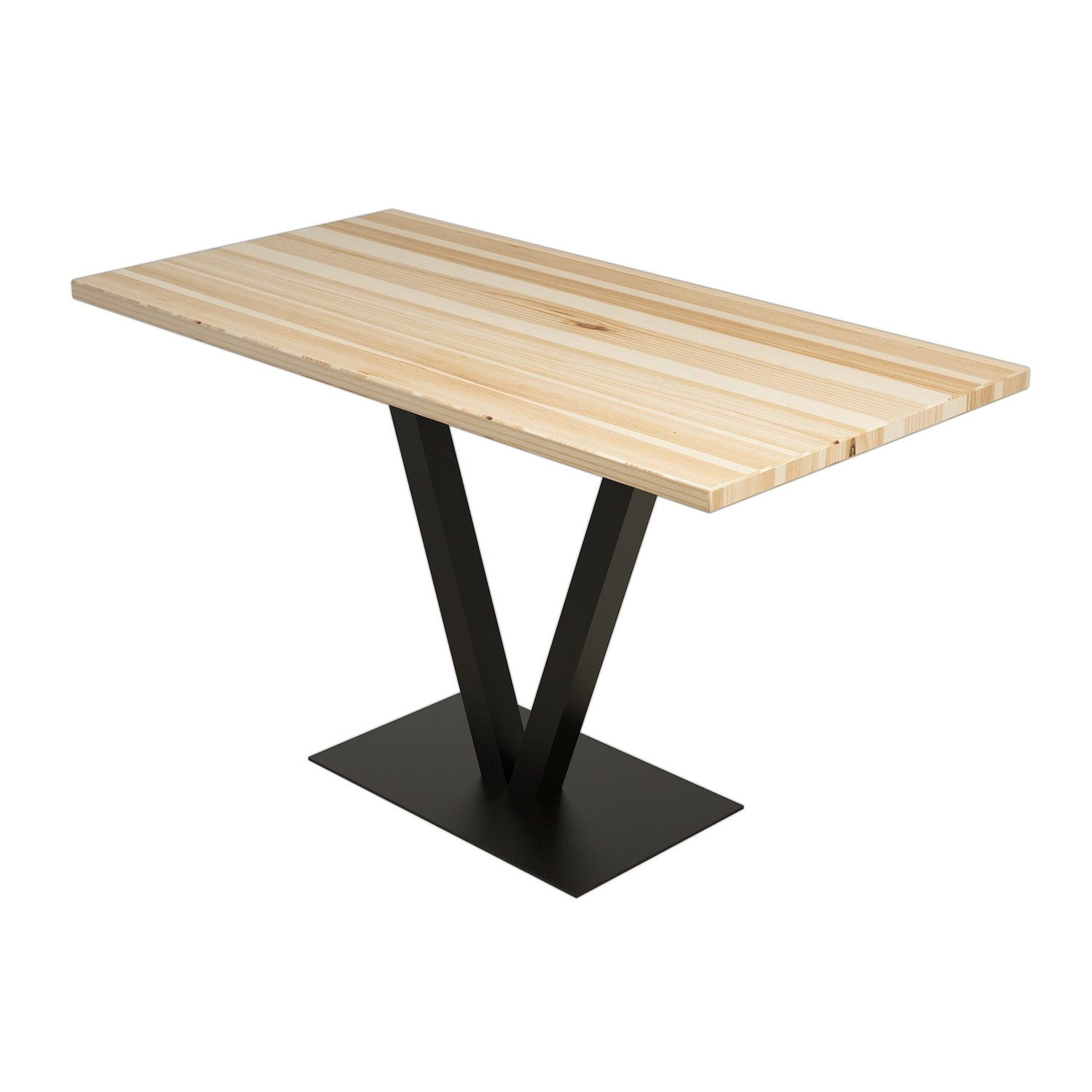 Mesa de jantar – 130 cm x 77 cm x 66 cm – Prateada e Preta – Madeira de Pinho