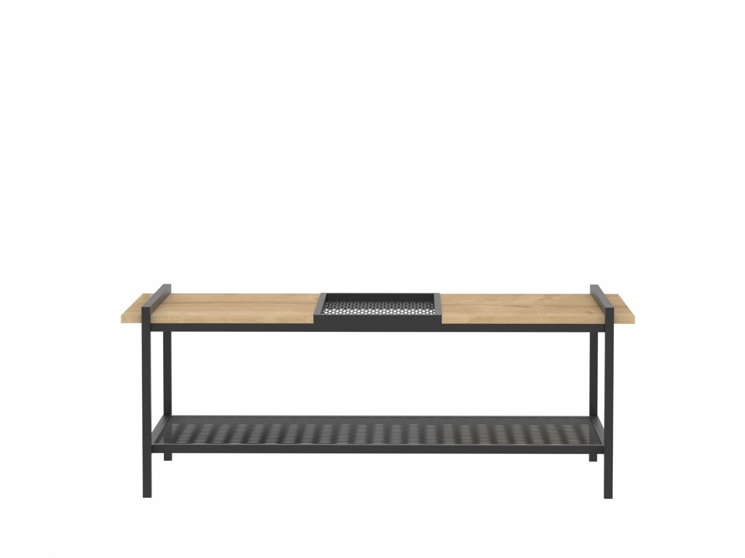 Mesa de Centro – 120 cm x 45 cm x 56 cm – Preto e Nogueira – Painéis de partículas revestidos a melamina