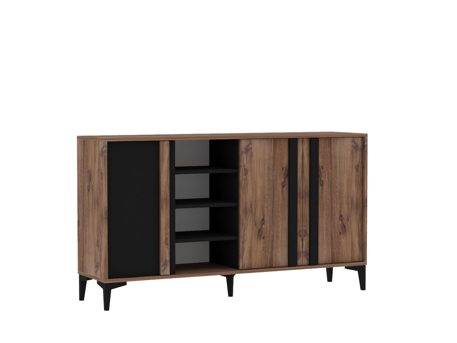 Aparador – 160cm x 90cm x 40cm – Antracite – Painel de partículas revestido a melamina