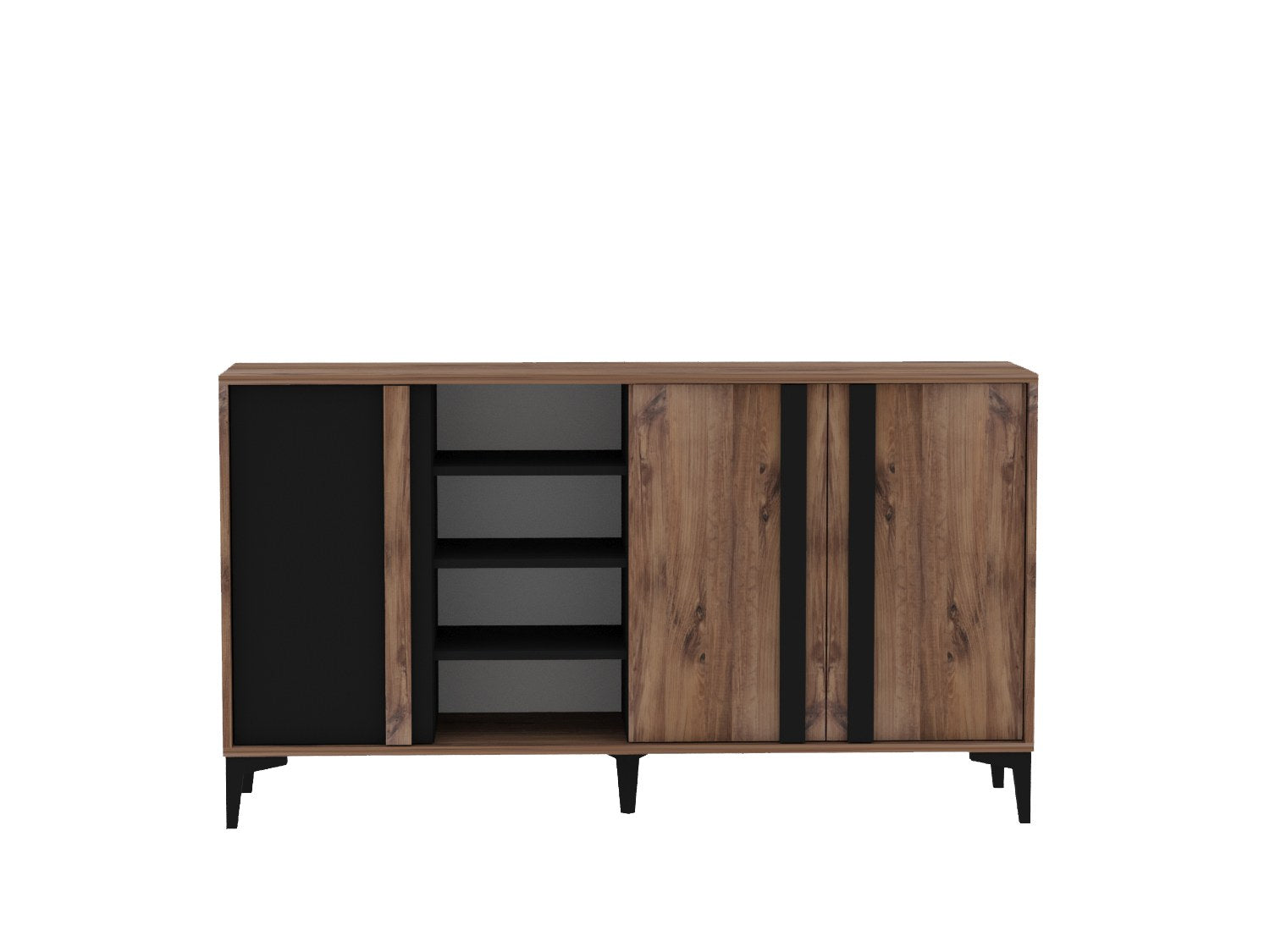 Aparador – 160cm x 90cm x 40cm – Antracite – Painel de partículas revestido a melamina